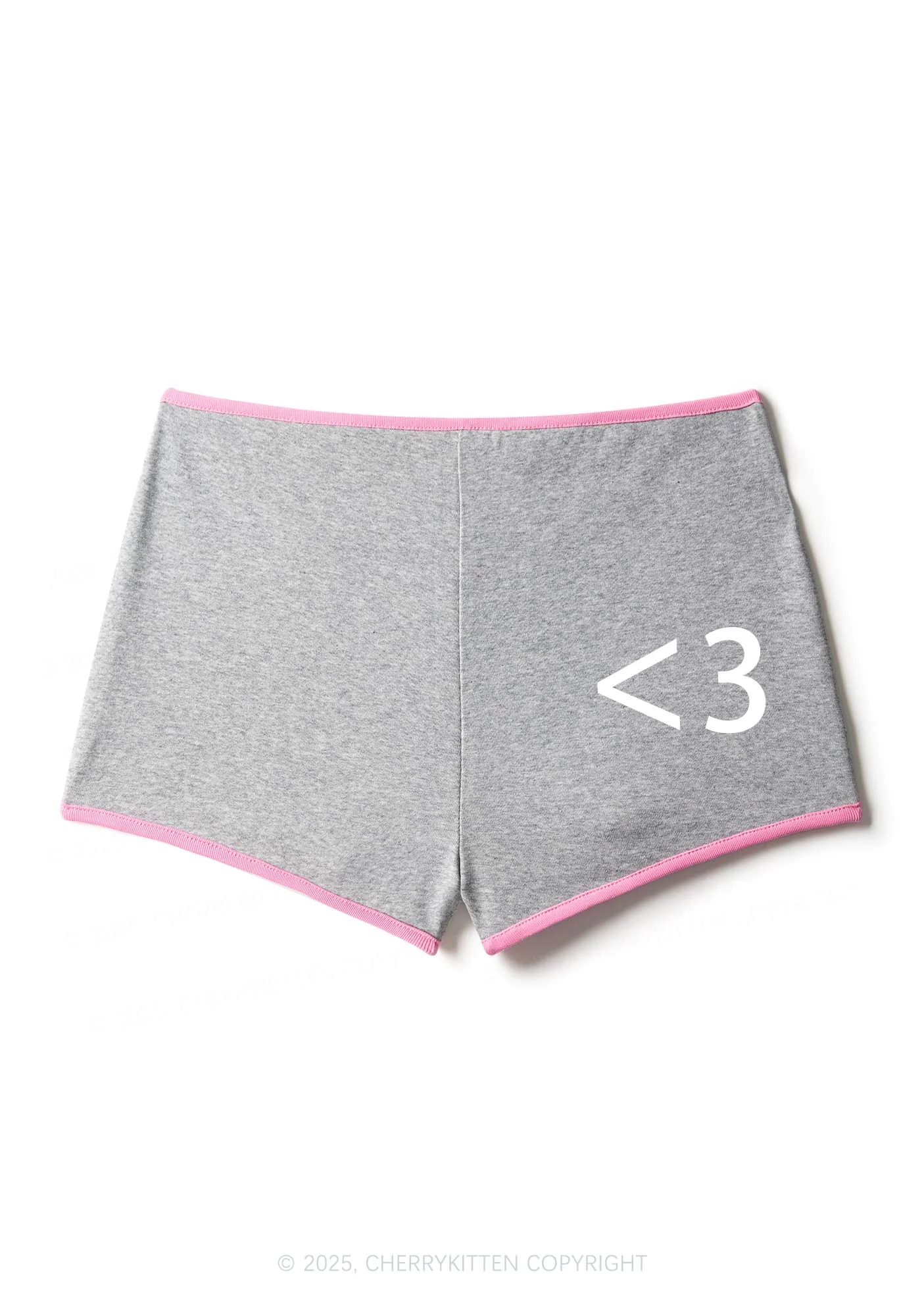 Cute Heart Y2K Contrast Mini Shorts Cherrykitten - Image 5