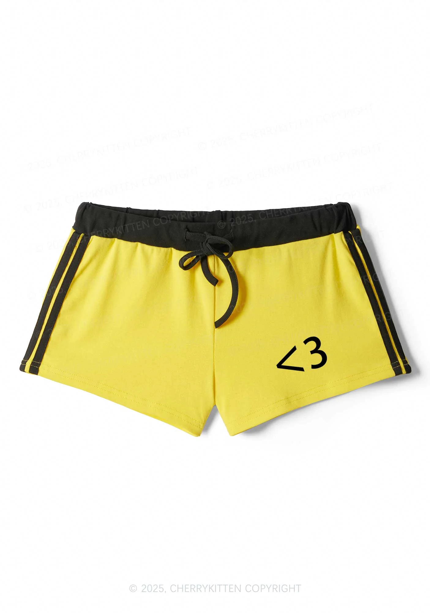 Cute Heart Y2K Drawstring Mini Shorts Cherrykitten - Image 5