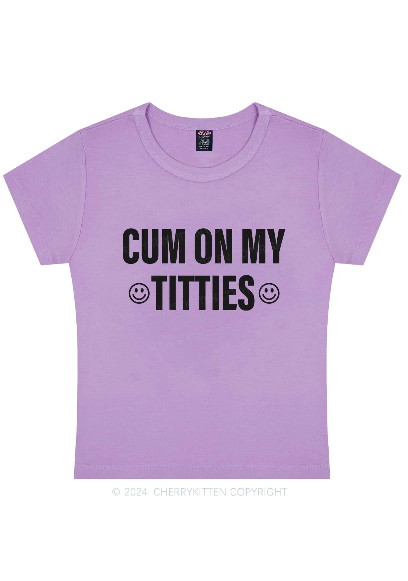 Cxm On My Txtties Y2K Baby Tee Cherrykitten - Image 6