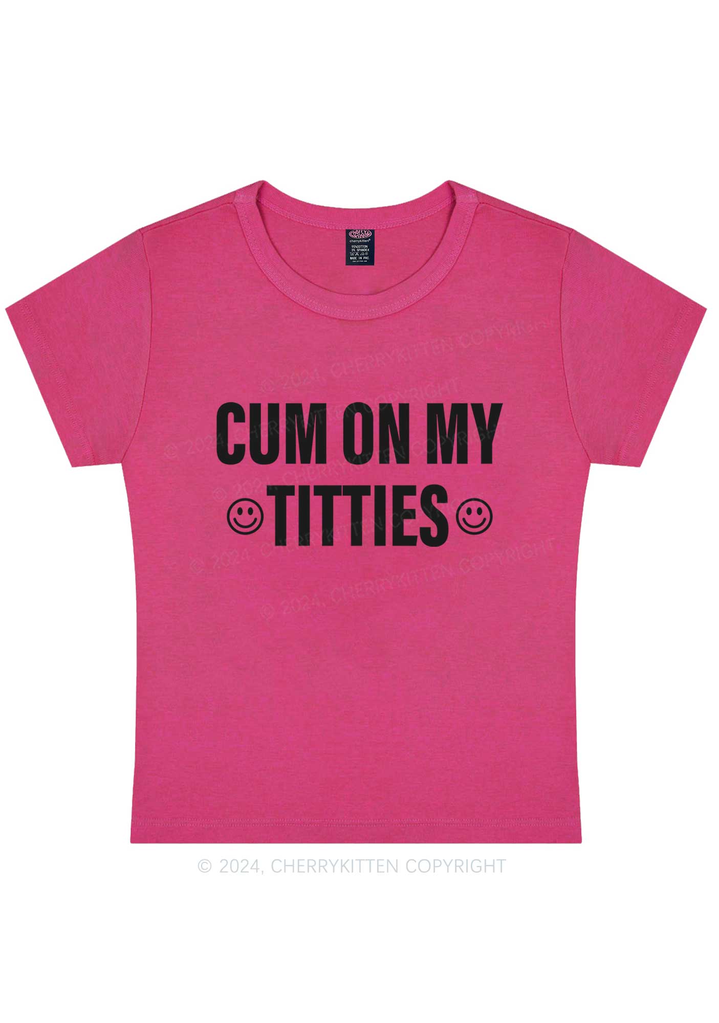 Cxm On My Txtties Y2K Baby Tee Cherrykitten - Image 7