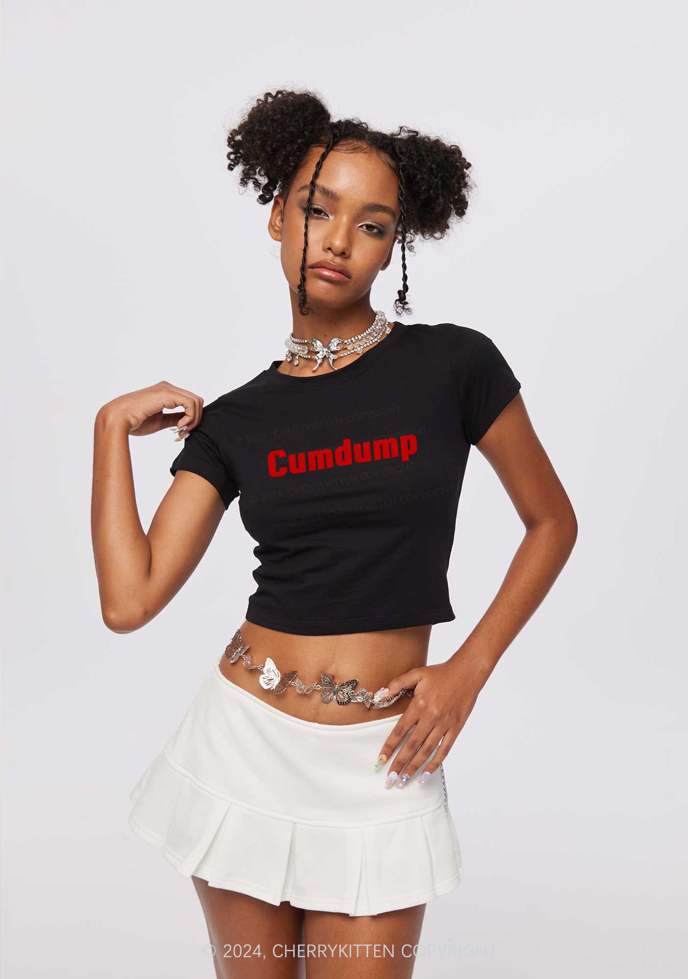 Cxmdump Y2K Baby Tee Cherrykitten - Image 2