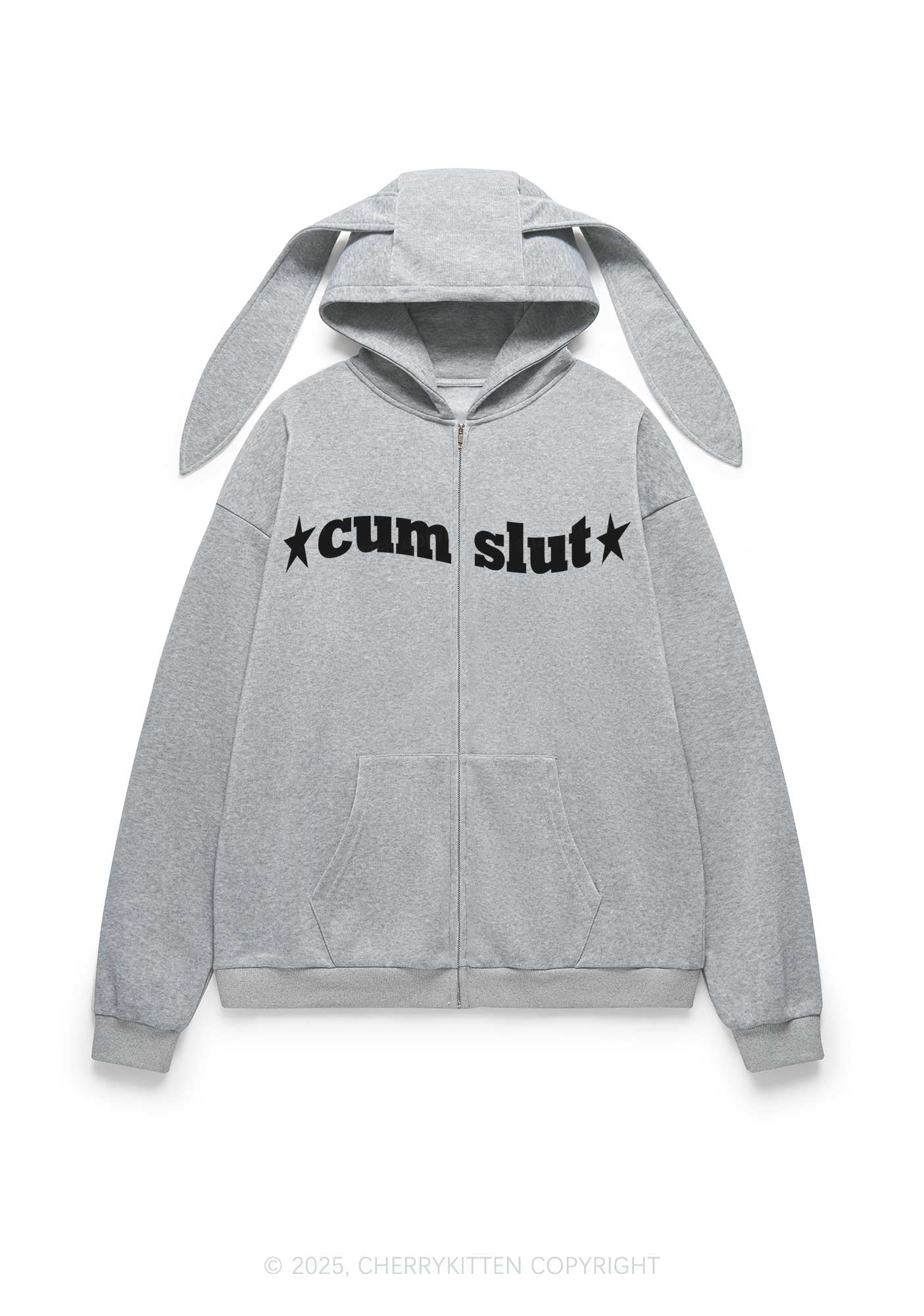 Cxmslxt Y2K Bunny Ear Zip Hoodie Cherrykitten - Image 4