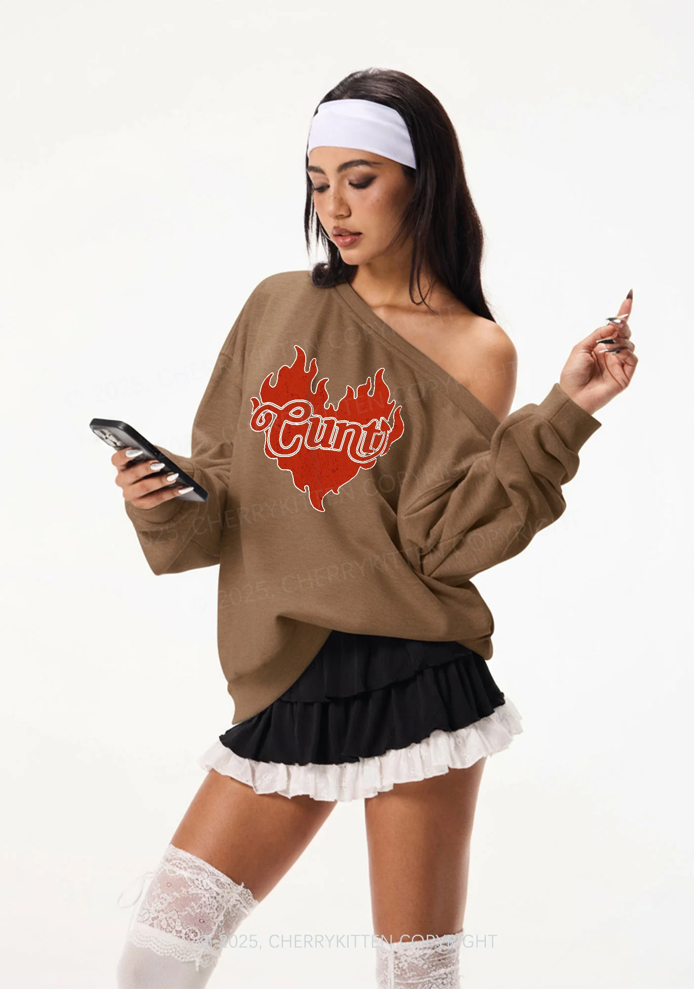 Cxxt Devil Y2K Off Shoulder Sweatshirts Cherrykitten - Image 2