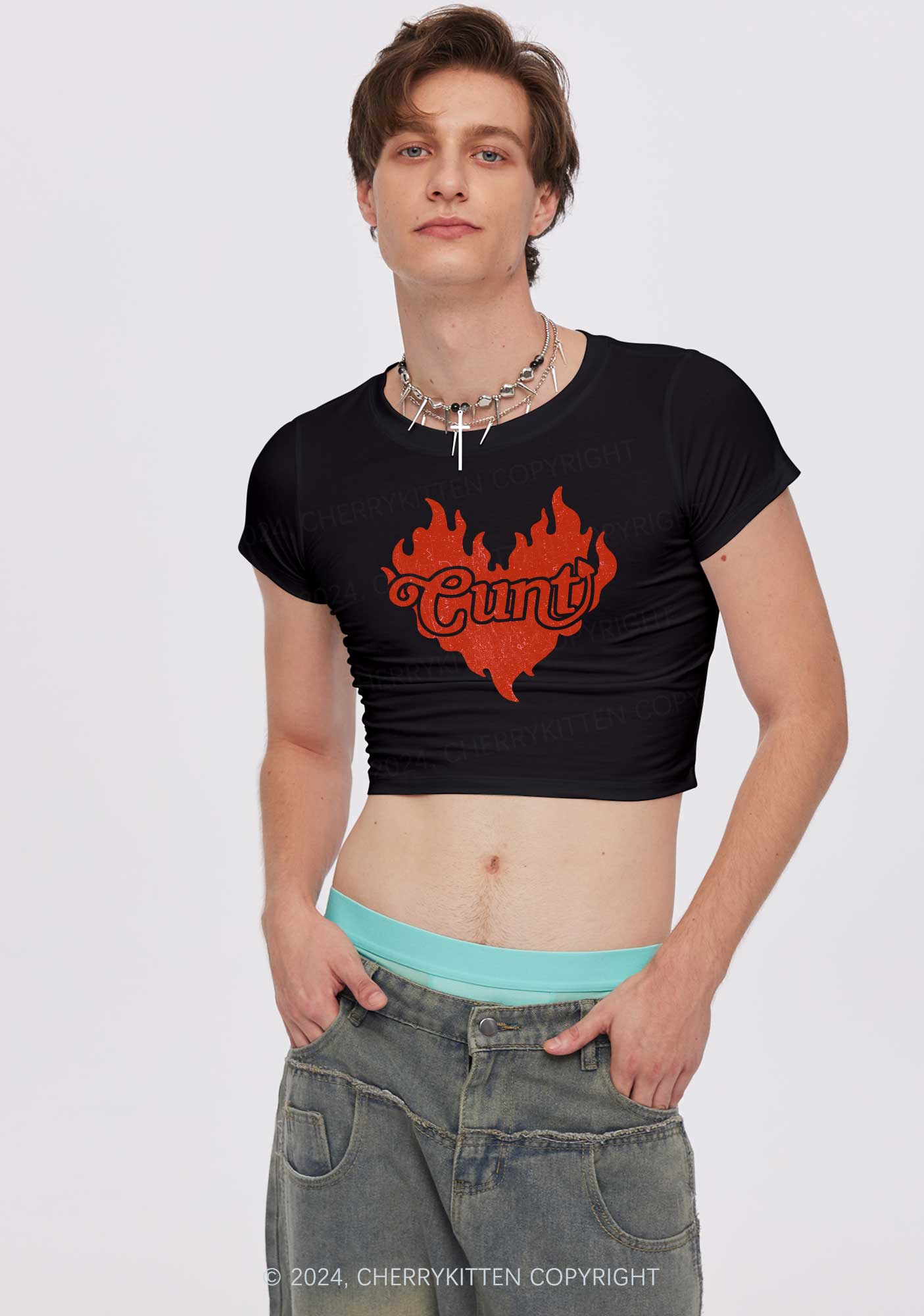 Cxxt Devil Y2K Valentine's Day Baby Tee Cherrykitten - Image 3