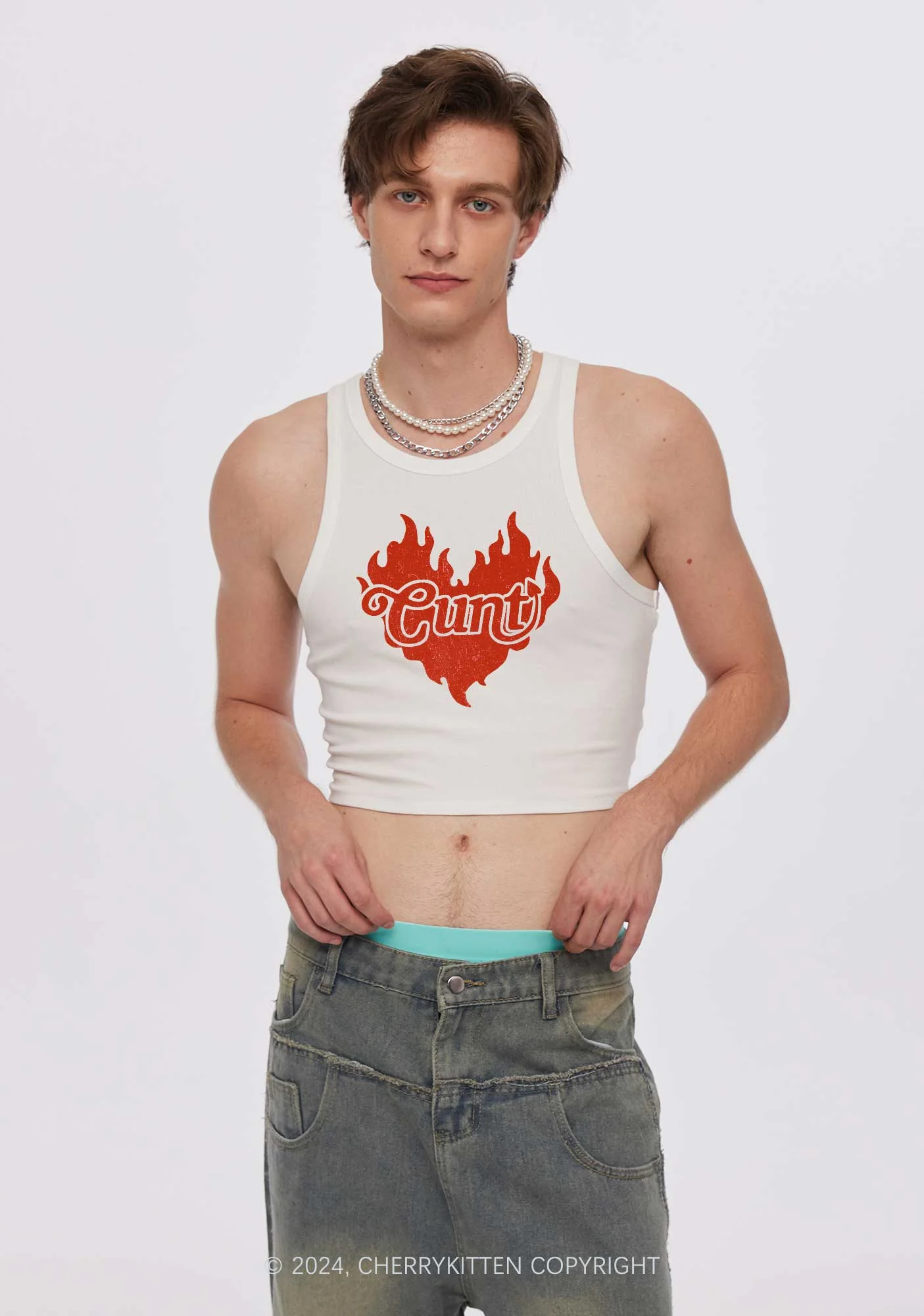 Cxxt Devil Y2K Valentine's Day Crop Tank Top Cherrykitten - Image 2