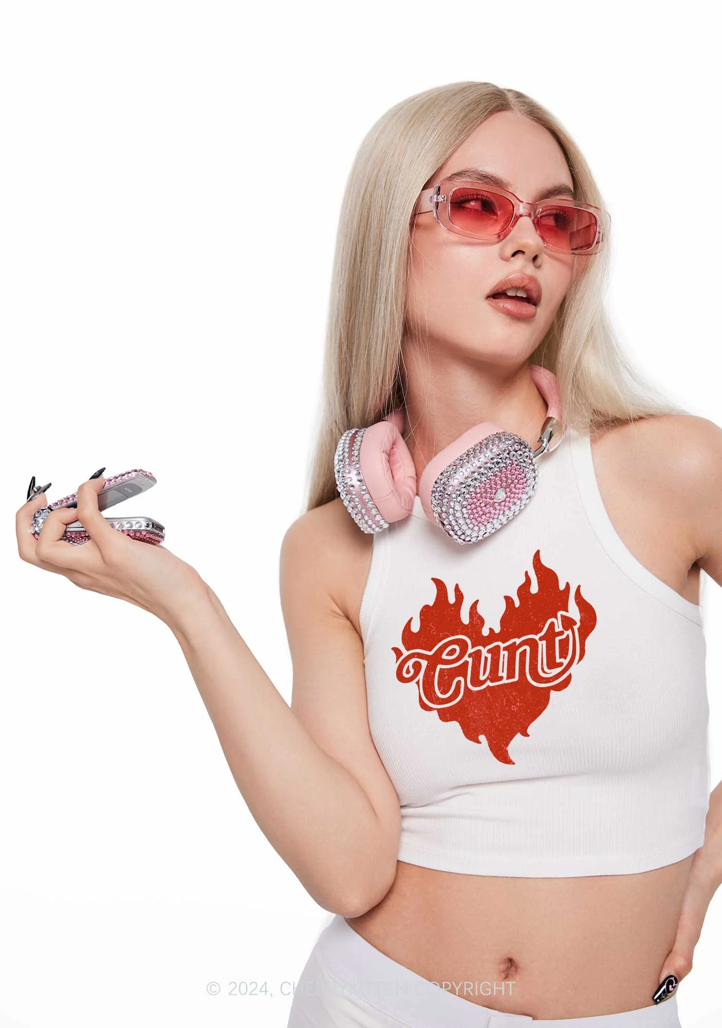 Cxxt Devil Y2K Valentine's Day Crop Tank Top Cherrykitten - Image 3