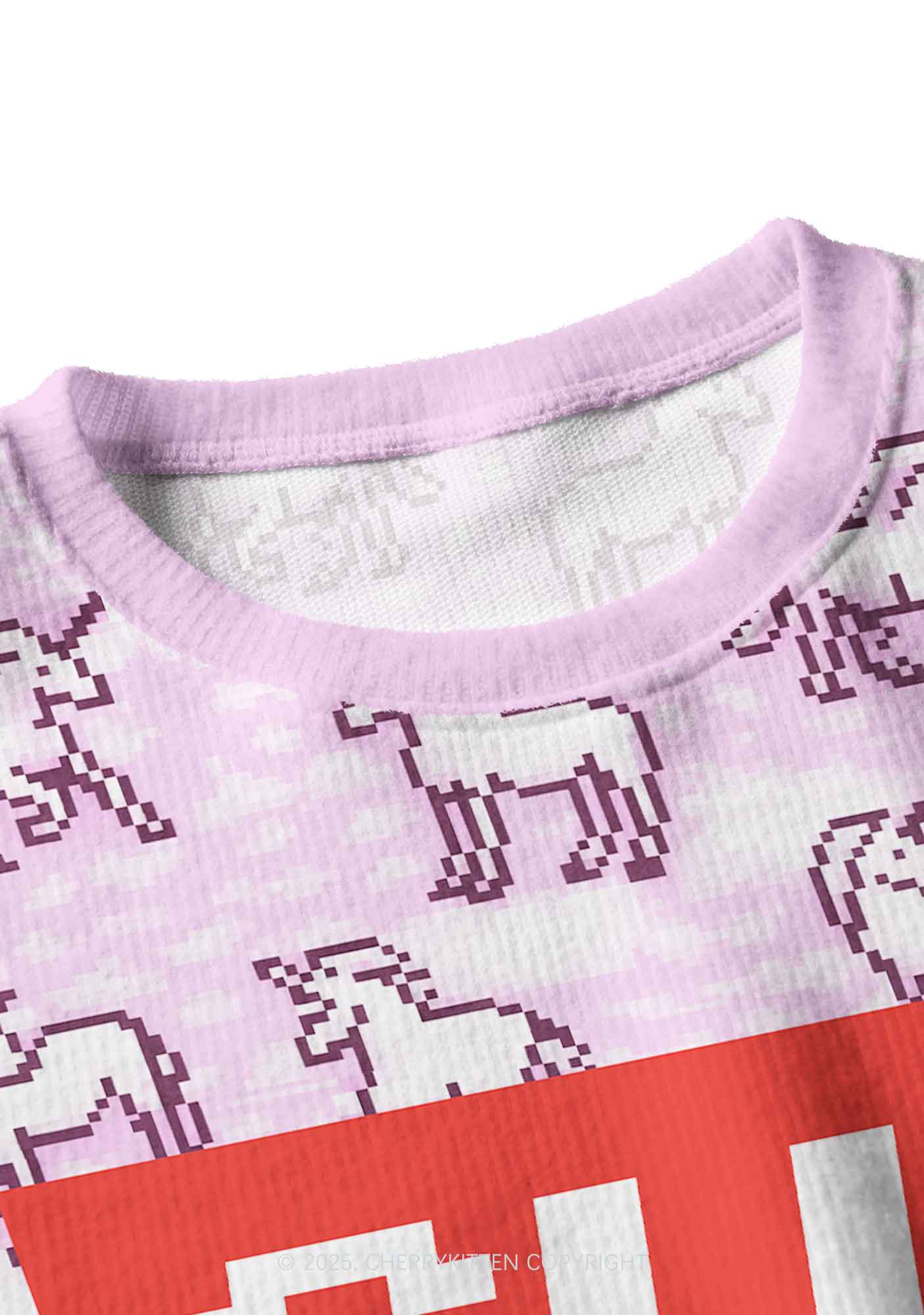 Cxxt Horse Y2K Christmas Crop Knit Sweatshirt Cherrykitten - Image 4
