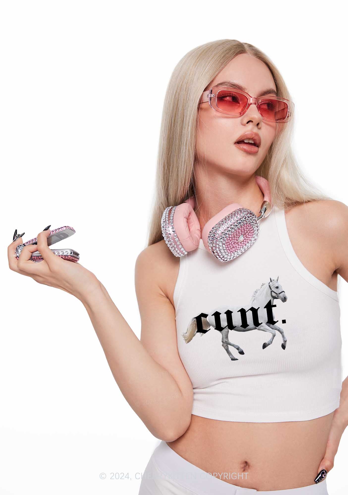 Cxxt Horse Y2K Crop Tank Top Cherrykitten - Image 2