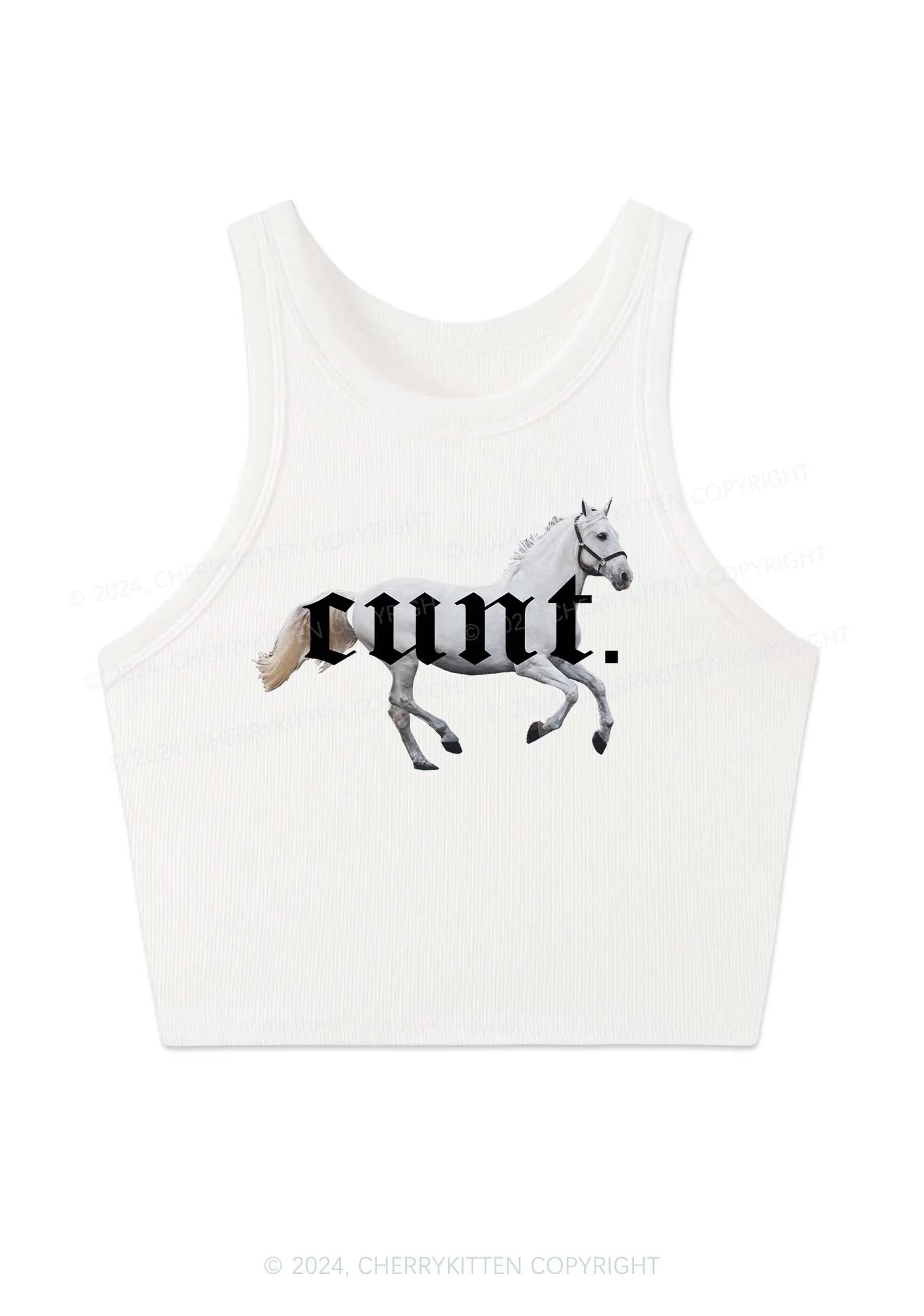 Cxxt Horse Y2K Crop Tank Top Cherrykitten - Image 3