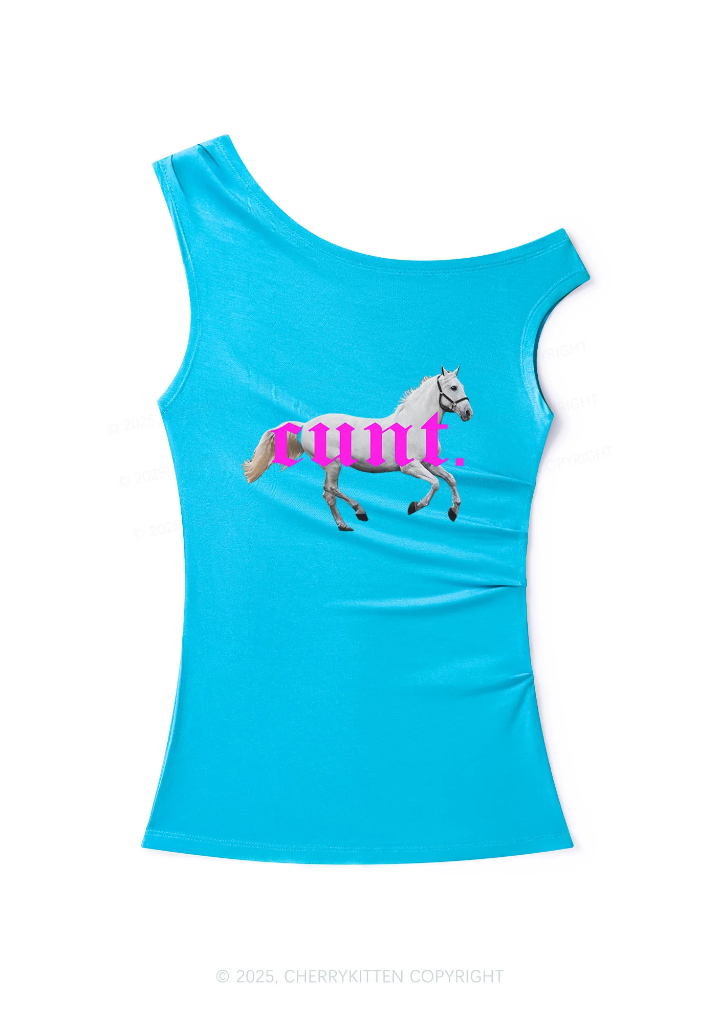 Cxxt Horse Y2K Off Shoulder Tank Top Cherrykitten - Image 2