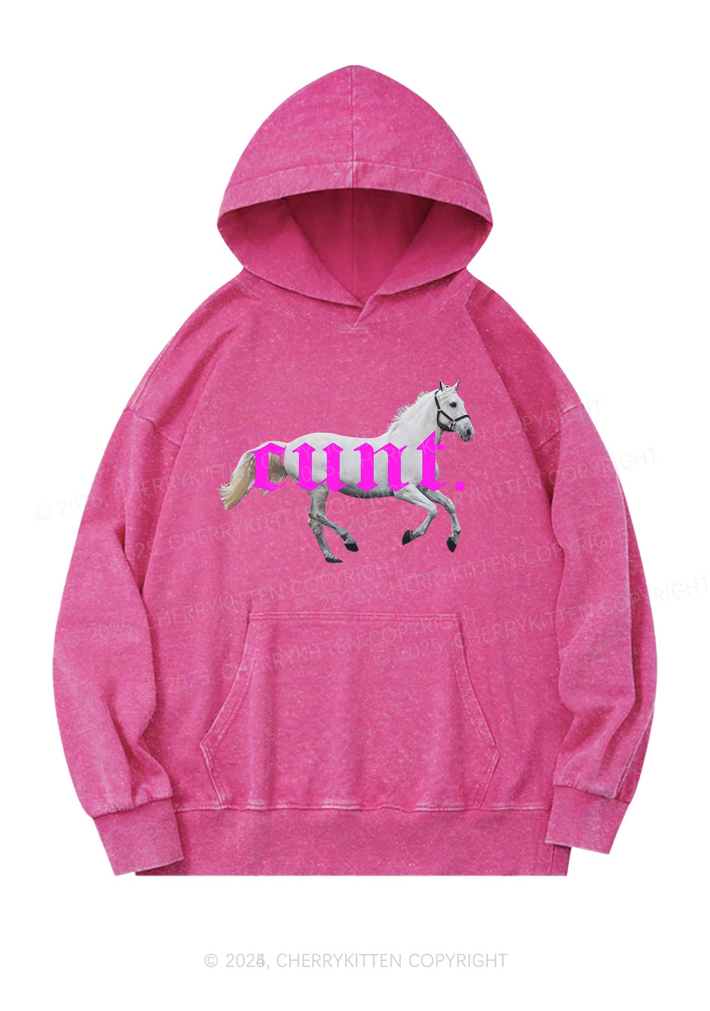 Cxxt Horse Y2K Washed Hoodie Cherrykitten - Image 3