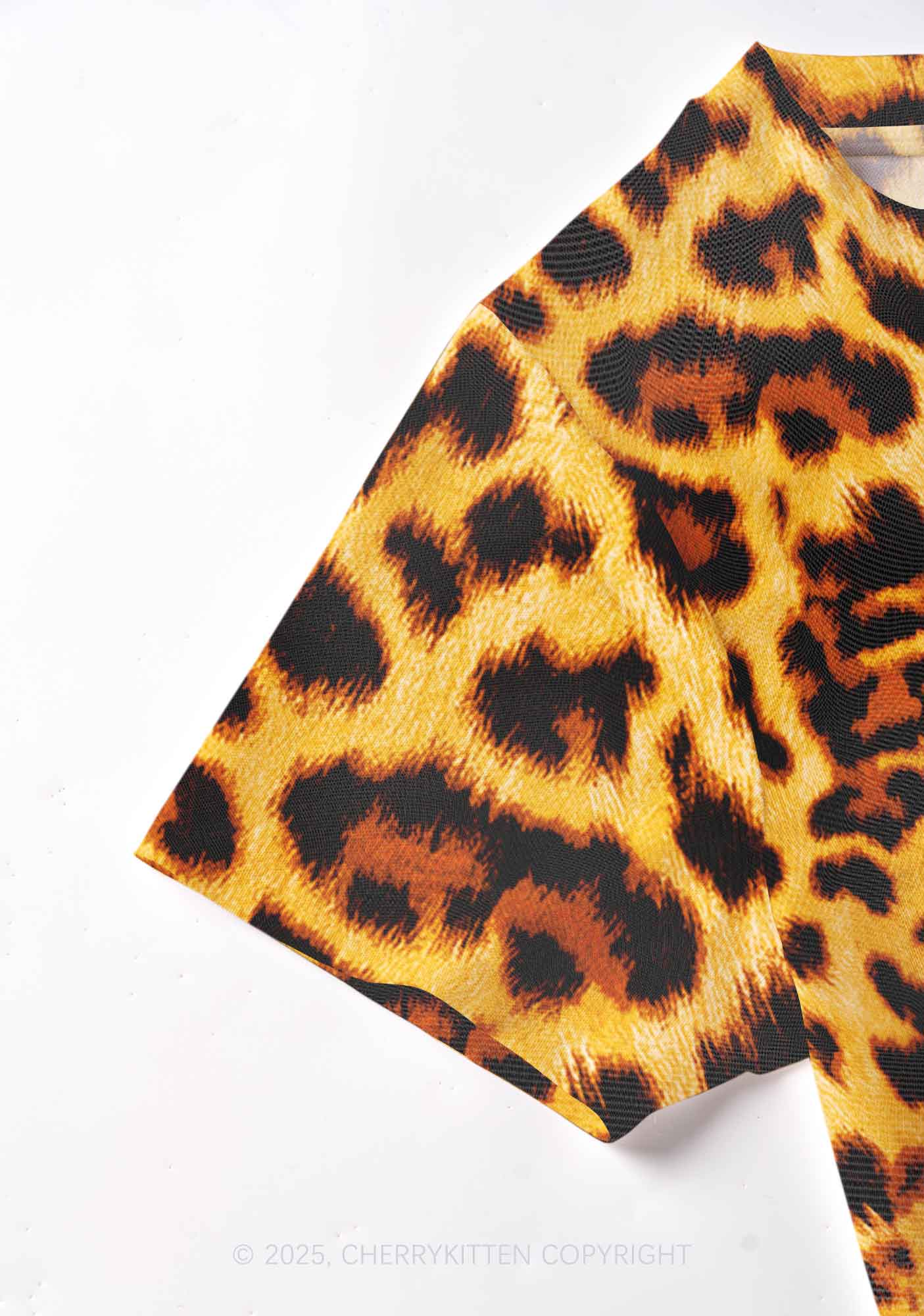 Cxxt Leopard Y2K Mesh Crop Top Cherrykitten - Image 3