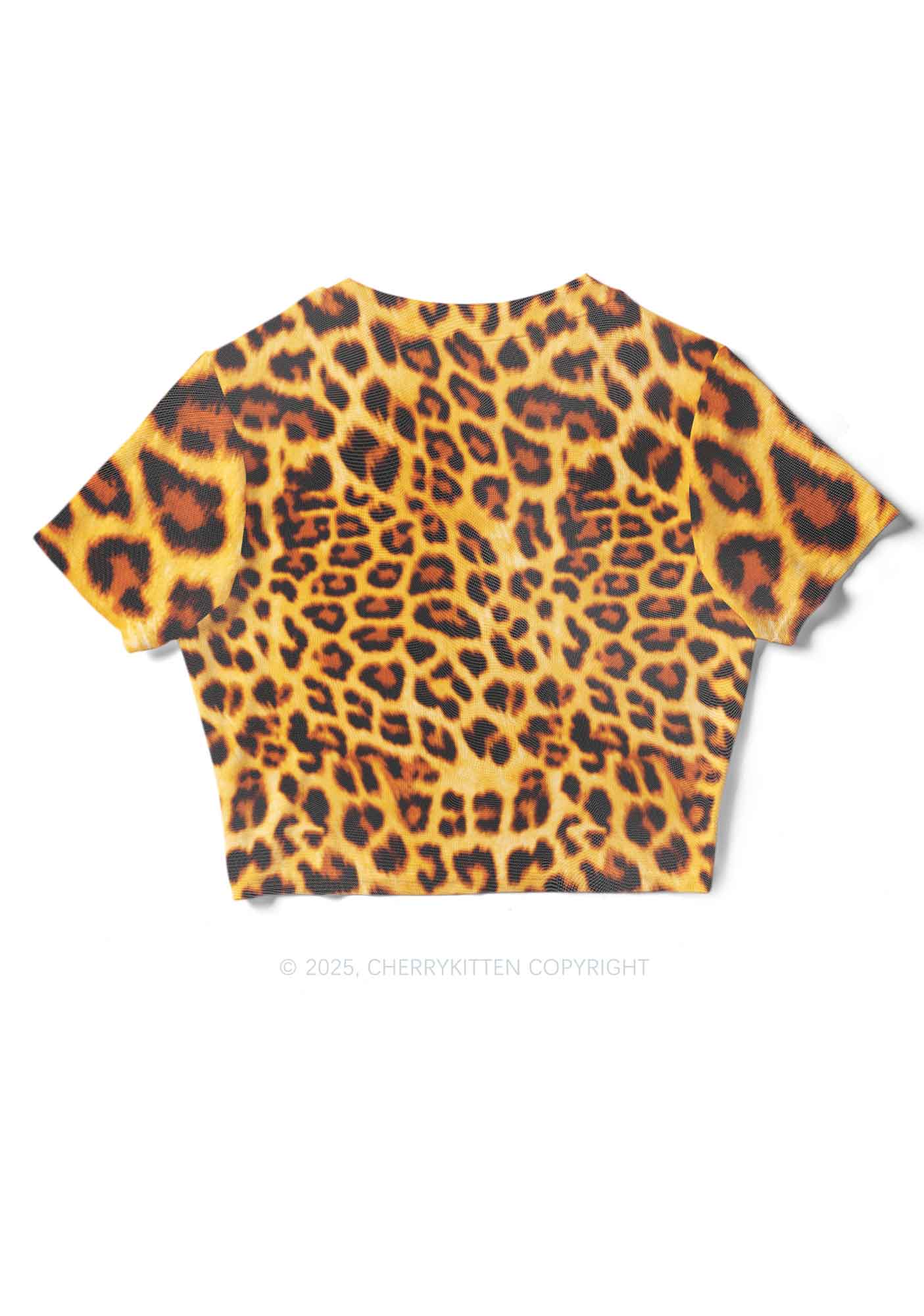 Cxxt Leopard Y2K Mesh Crop Top Cherrykitten - Image 4