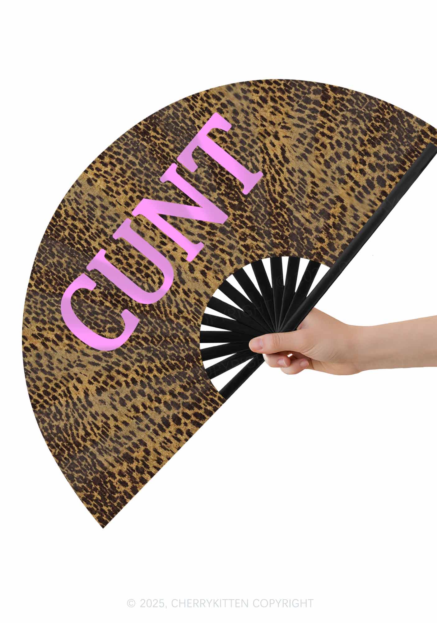 Cxxt Leopard Y2K Rave Hand Fan Cherrykitten - Image 2