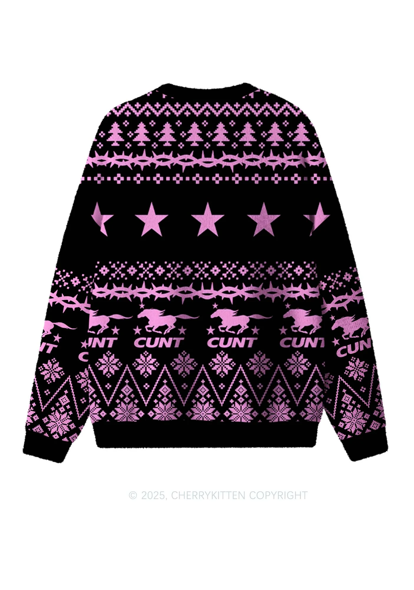 Cxxt Pony Y2K Christmas Knit Sweatshirt Cherrykitten - Image 2