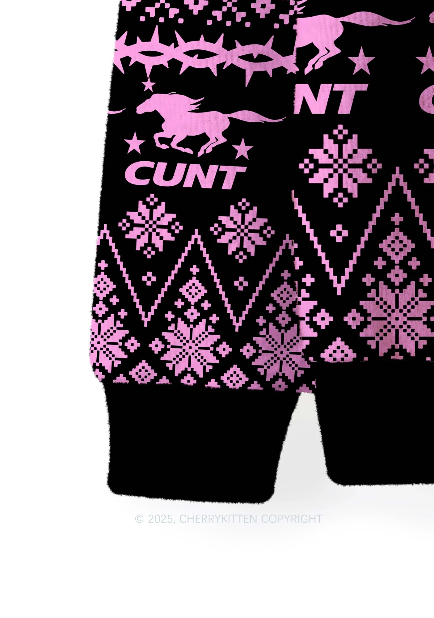 Cxxt Pony Y2K Christmas Knit Sweatshirt Cherrykitten - Image 3
