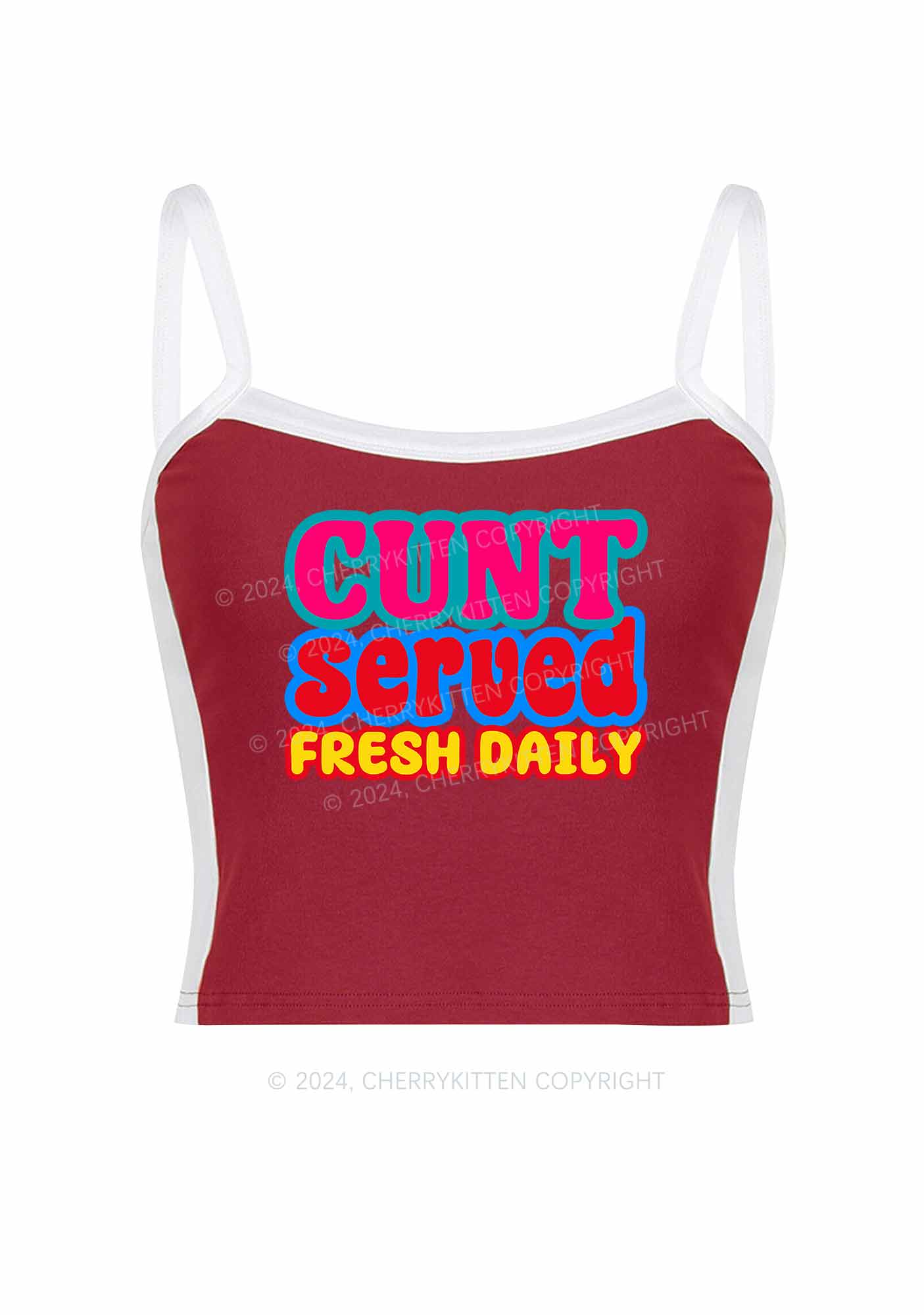 Cxxt Served Y2K Color Block Crop Cami Top Cherrykitten - Image 3