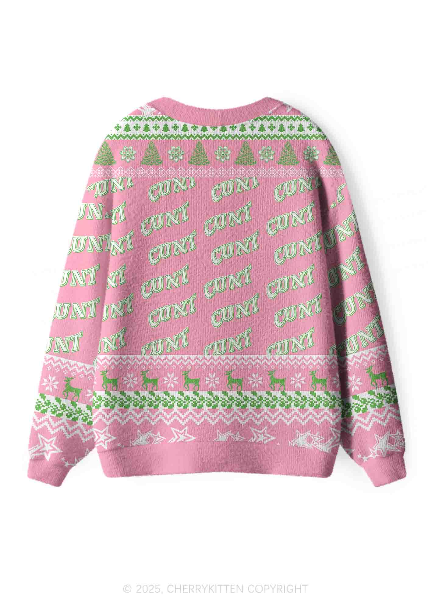 Cxxt Stars Y2K Christmas Cardigan Knit Sweatshirt Cherrykitten - Image 2