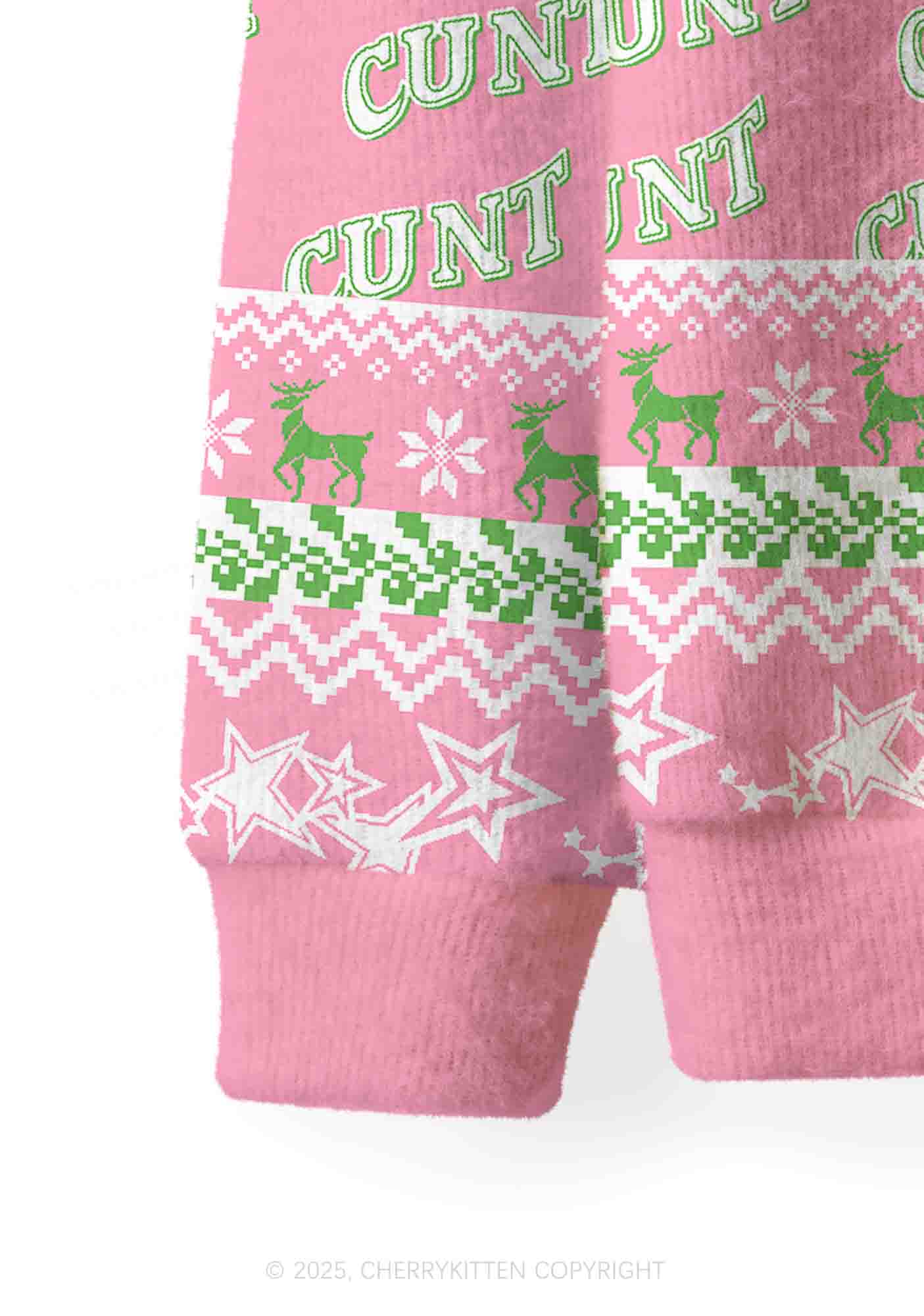 Cxxt Stars Y2K Christmas Cardigan Knit Sweatshirt Cherrykitten - Image 4
