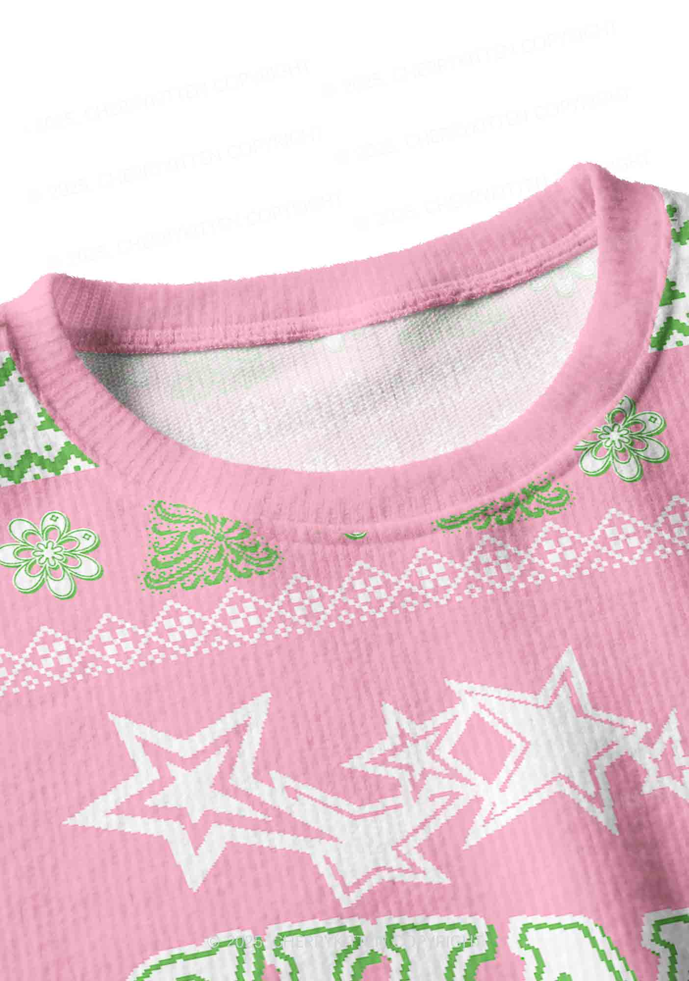 Cxxt Stars Y2K Christmas Crop Knit Sweatshirt Cherrykitten - Image 4