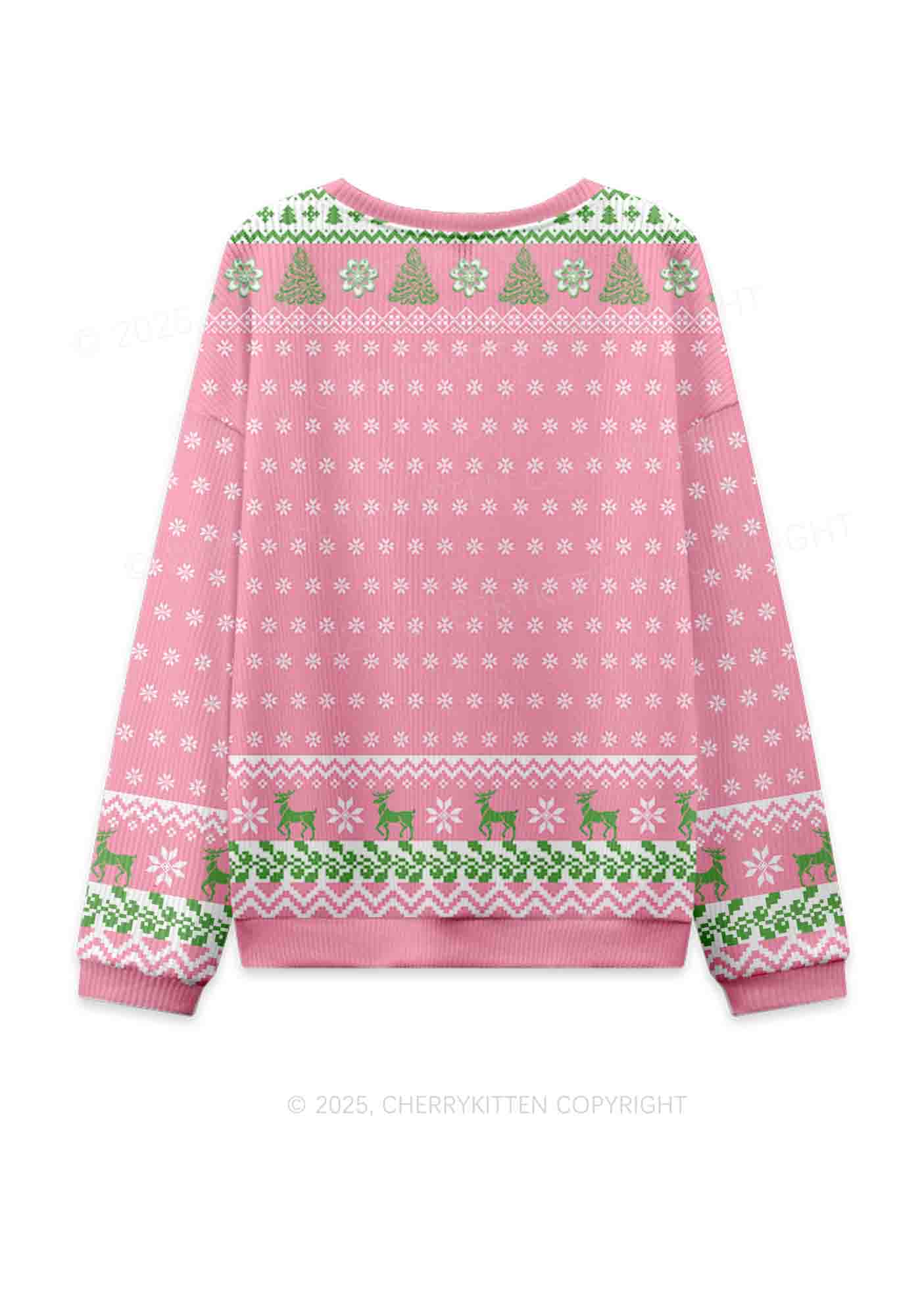 Cxxt Stars Y2K Christmas Knit Sweatshirt Cherrykitten - Image 2