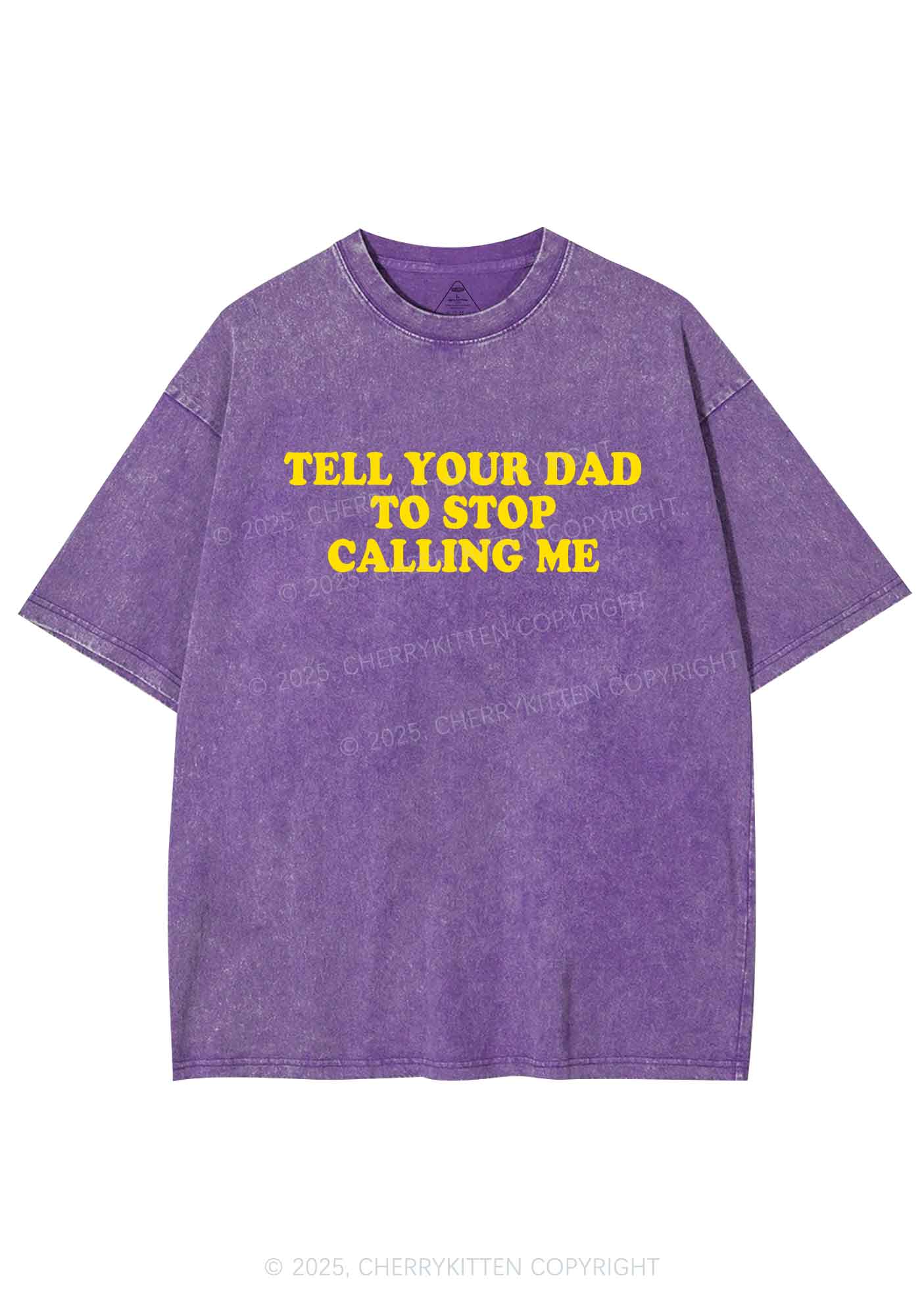 Dad Stop Calling Me Y2K Washed Tee Cherrykitten - Image 5