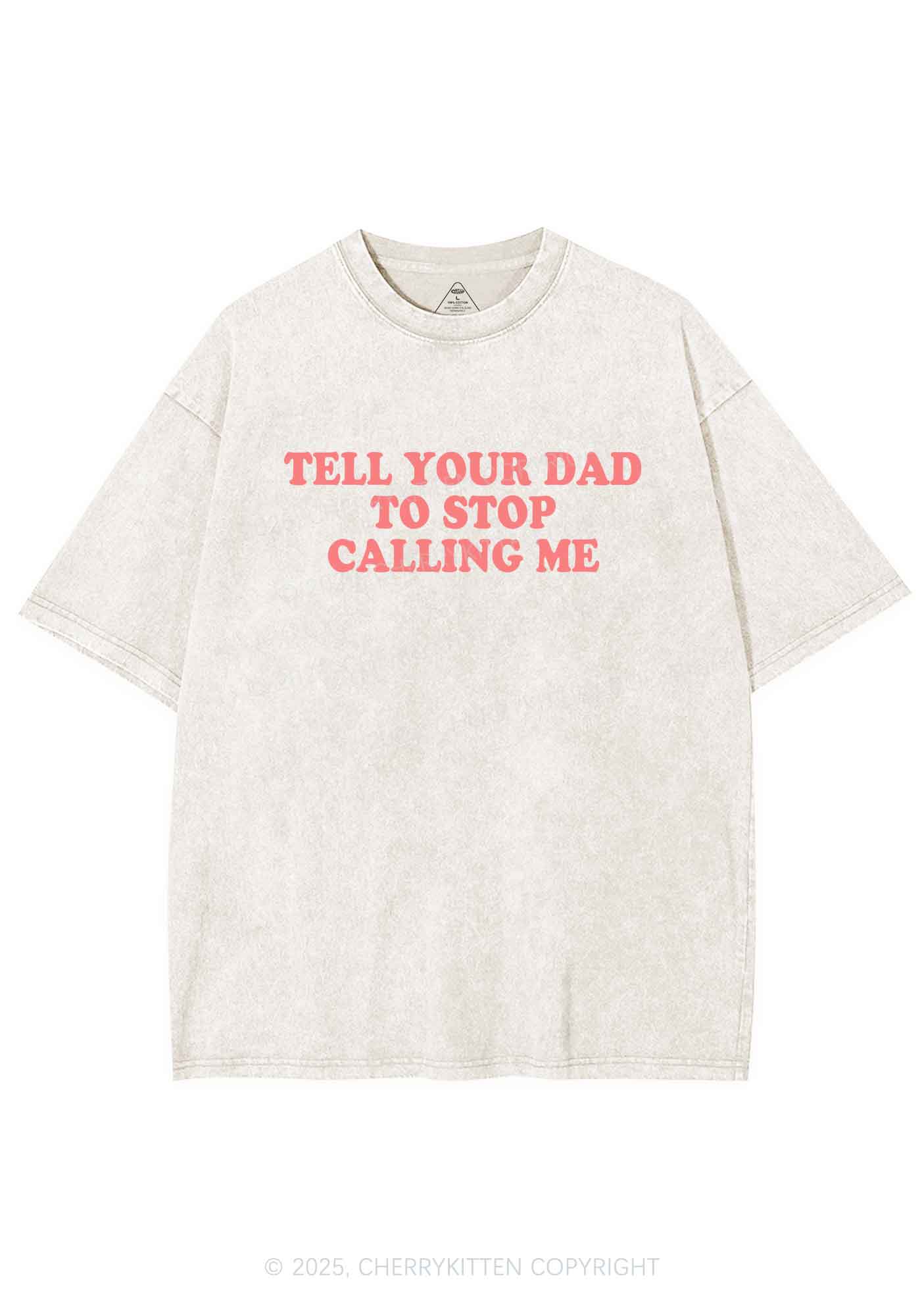 Dad Stop Calling Me Y2K Washed Tee Cherrykitten - Image 6
