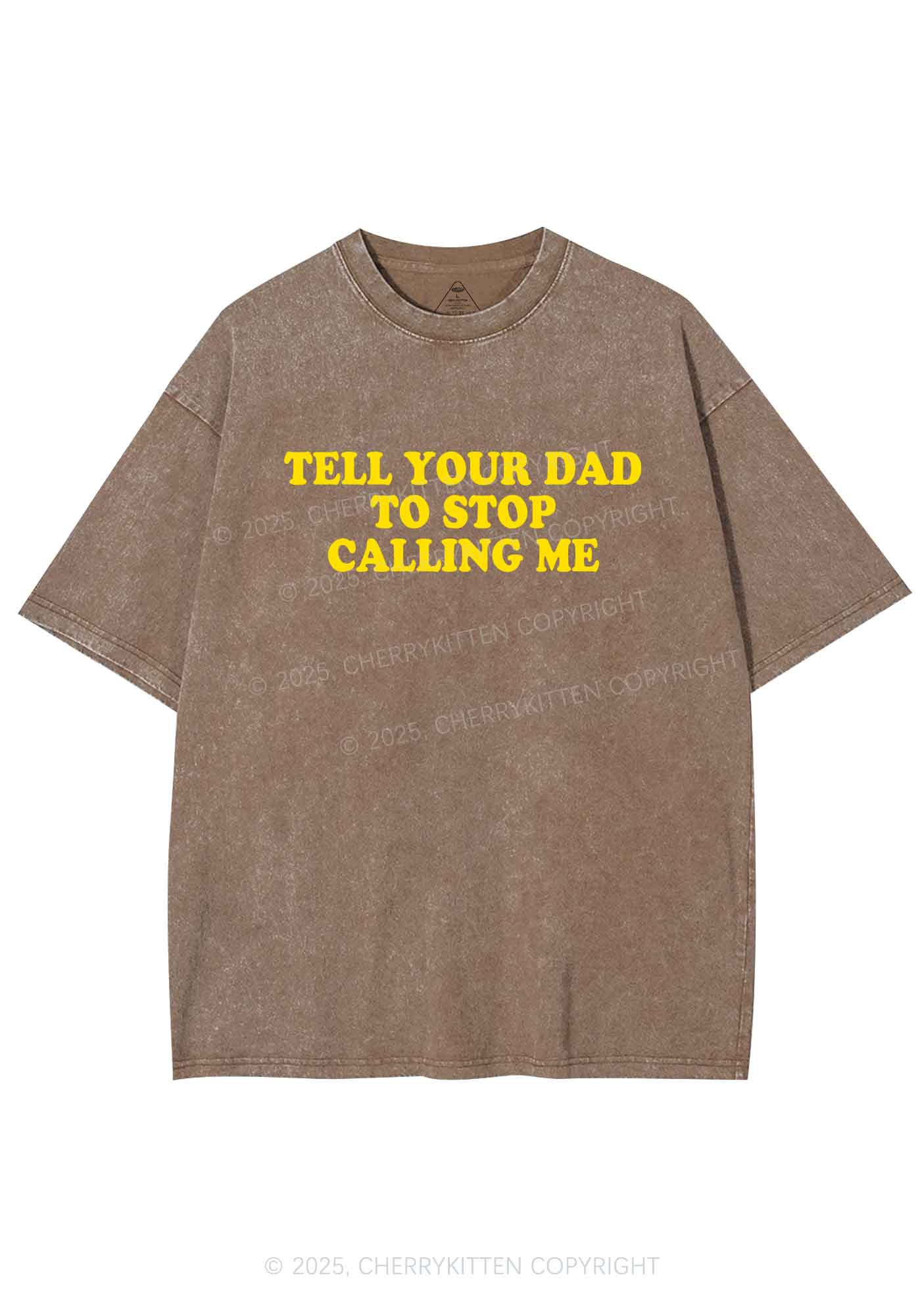 Dad Stop Calling Me Y2K Washed Tee Cherrykitten - Image 7