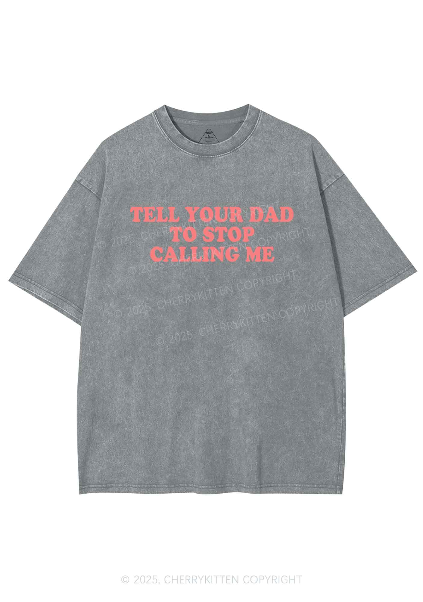Dad Stop Calling Me Y2K Washed Tee Cherrykitten - Image 8