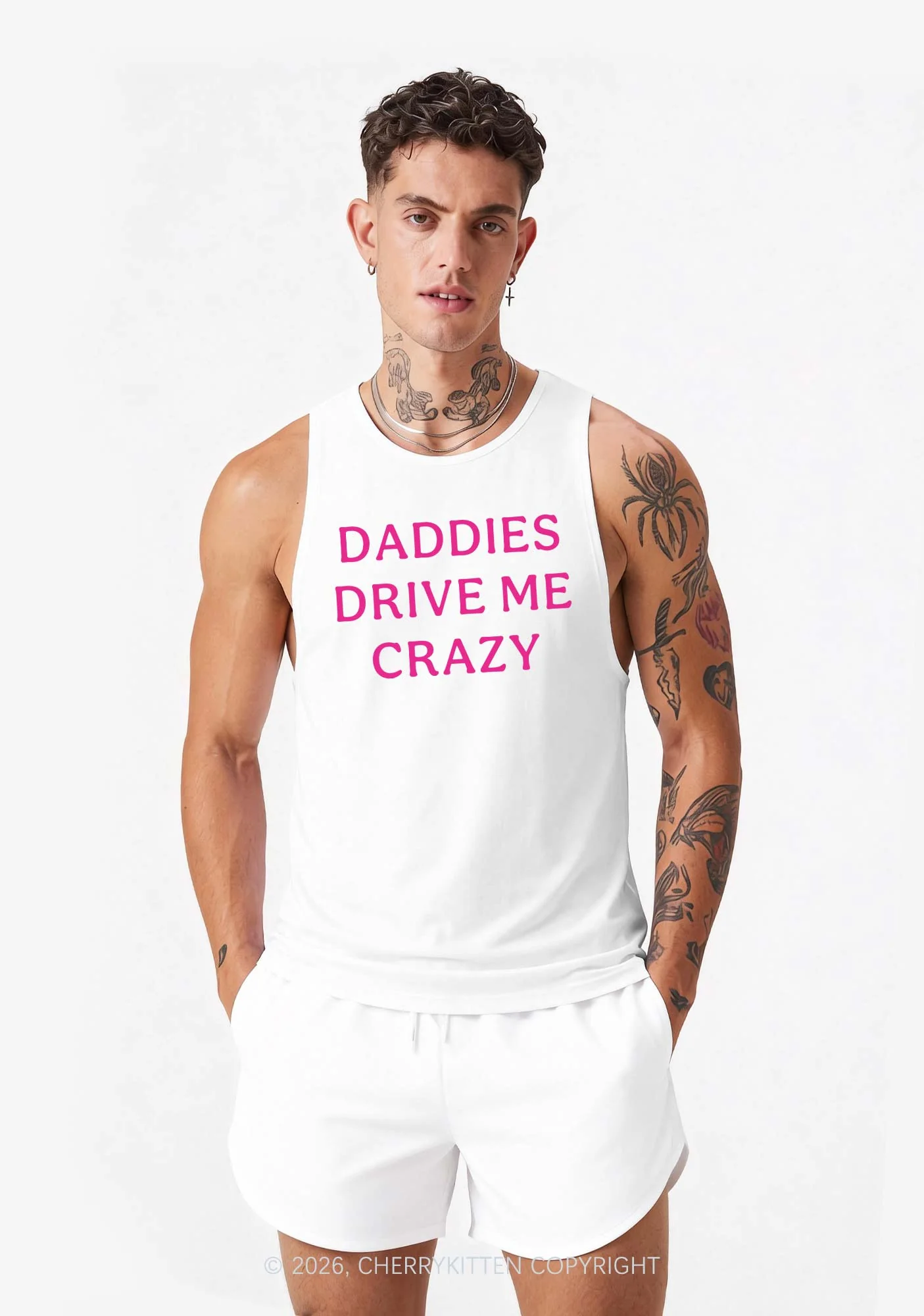 Daddies Drive Me Crazy Y2K Men Racerback Tank Top Cherrykitten - Image 2