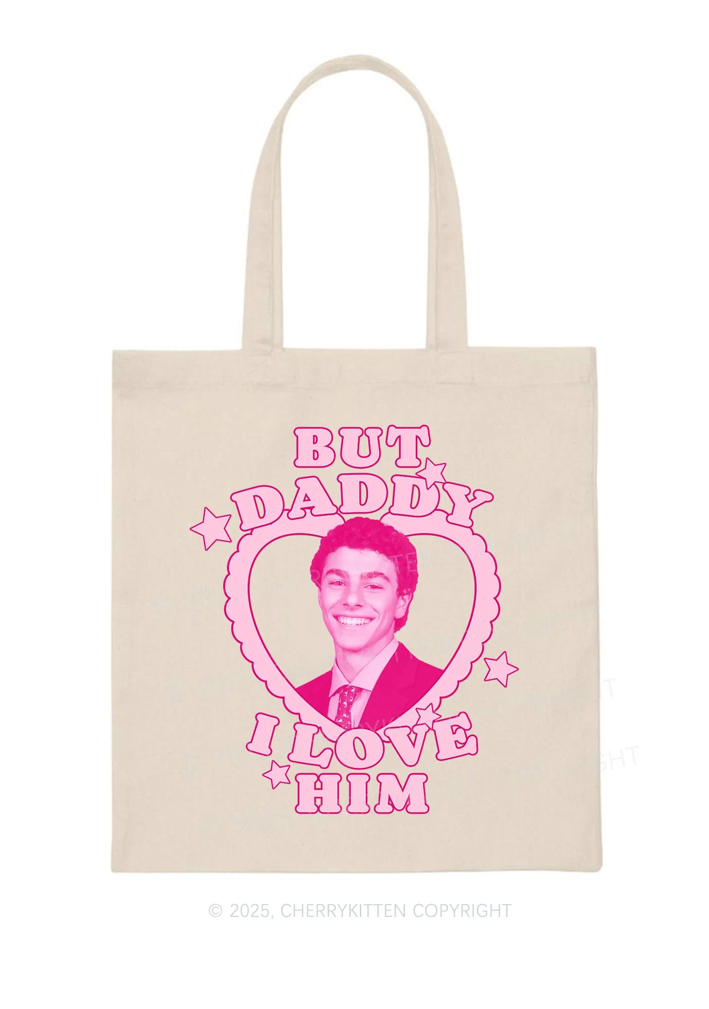 Daddy I Love Him Luigi Y2K Canvas Tote Bag Cherrykitten - Image 2