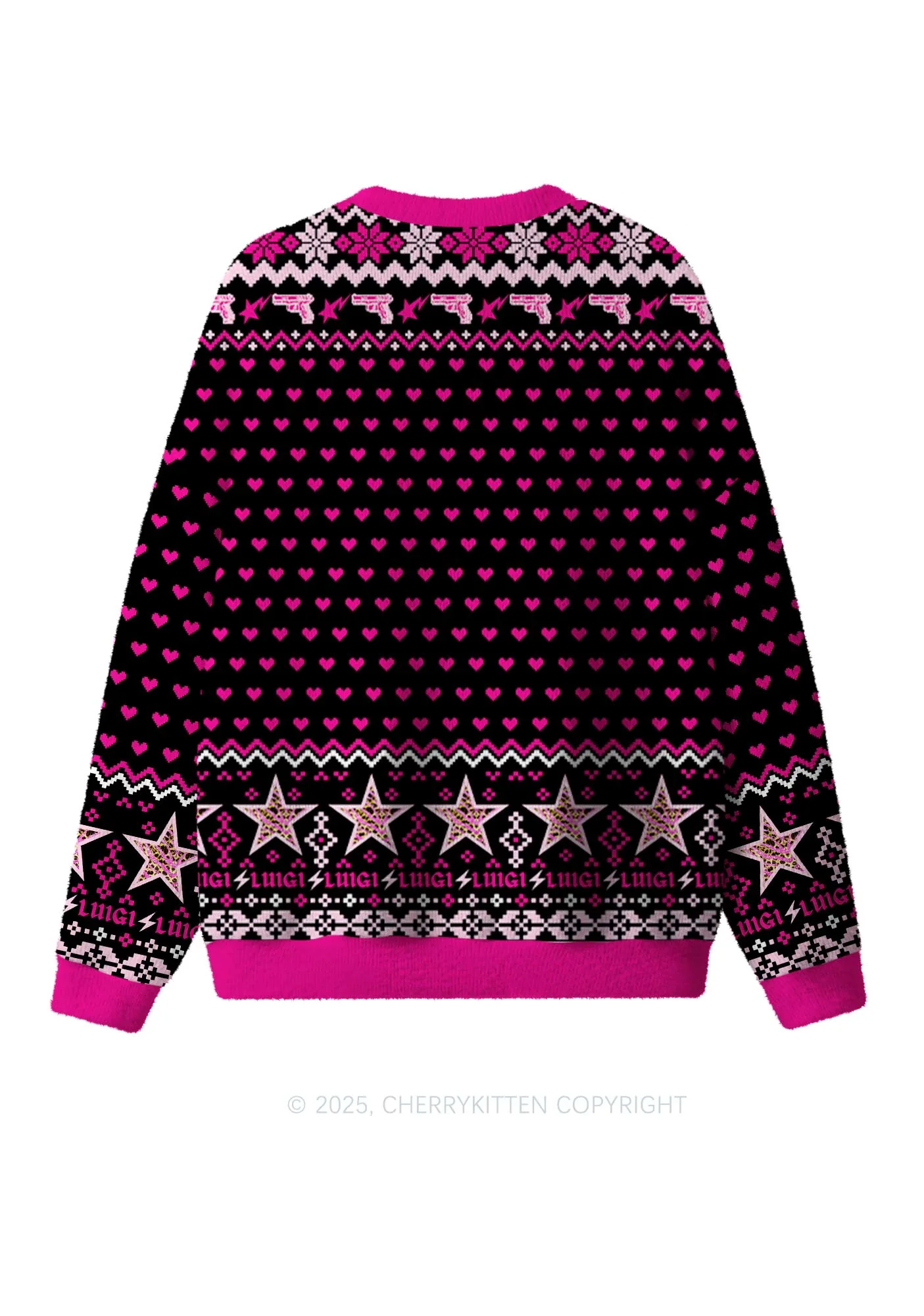 Daddy I Love Him Luigi Y2K Christmas Knit Sweatshirt Cherrykitten - Image 2