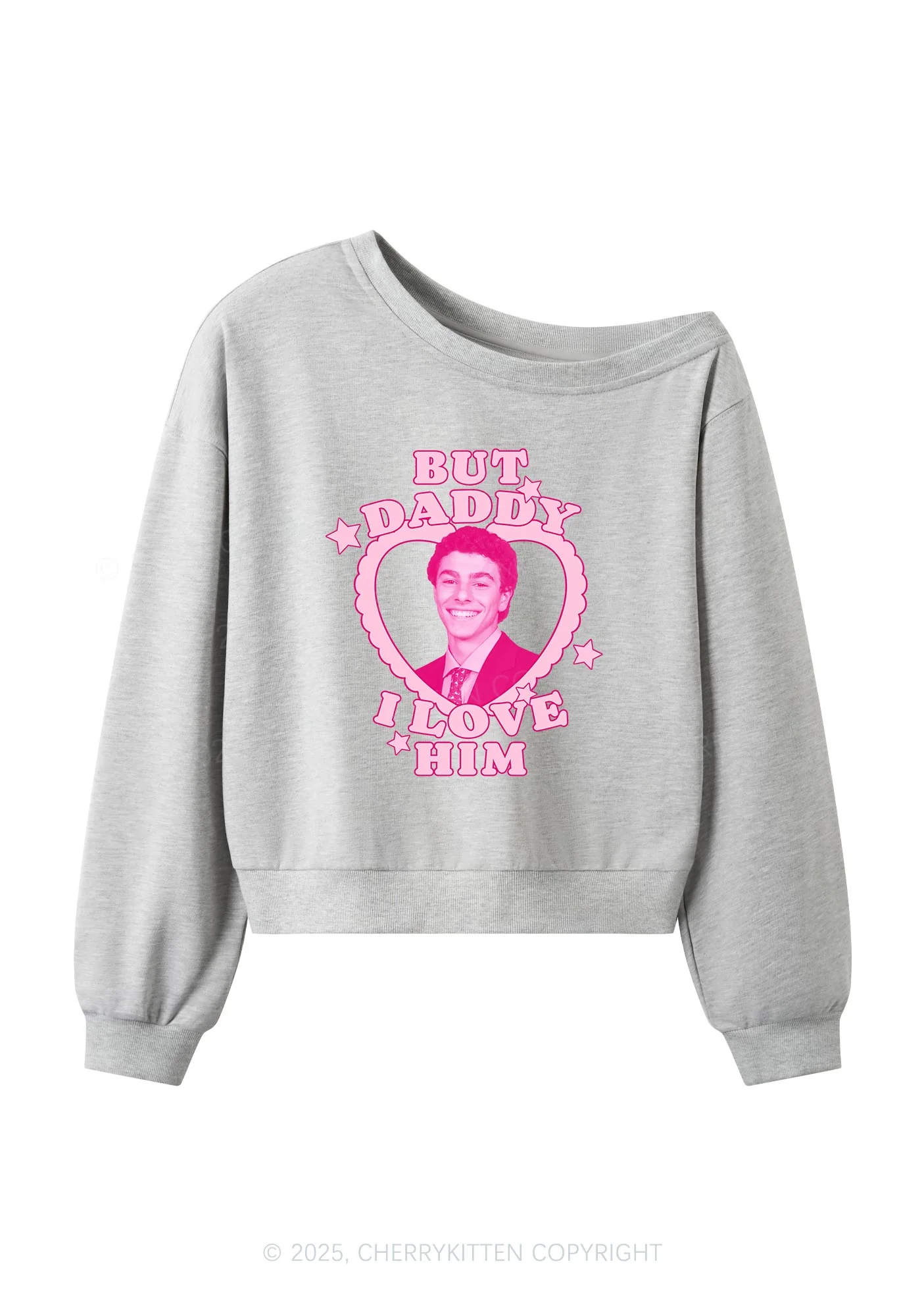 Daddy I Love Him Luigi Y2K Off Shoulder Sweatshirts Cherrykitten - Image 3