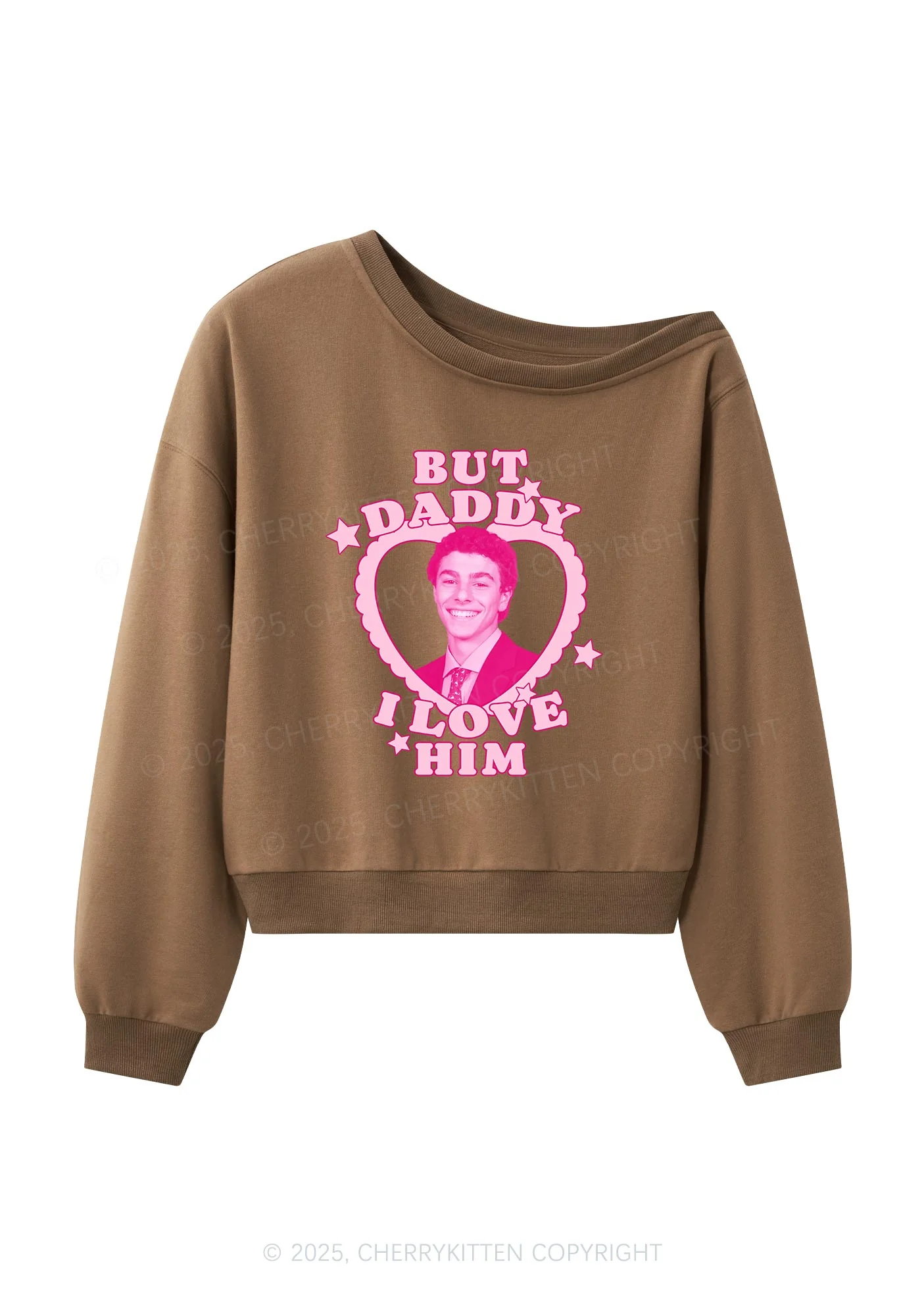 Daddy I Love Him Luigi Y2K Off Shoulder Sweatshirts Cherrykitten - Image 4