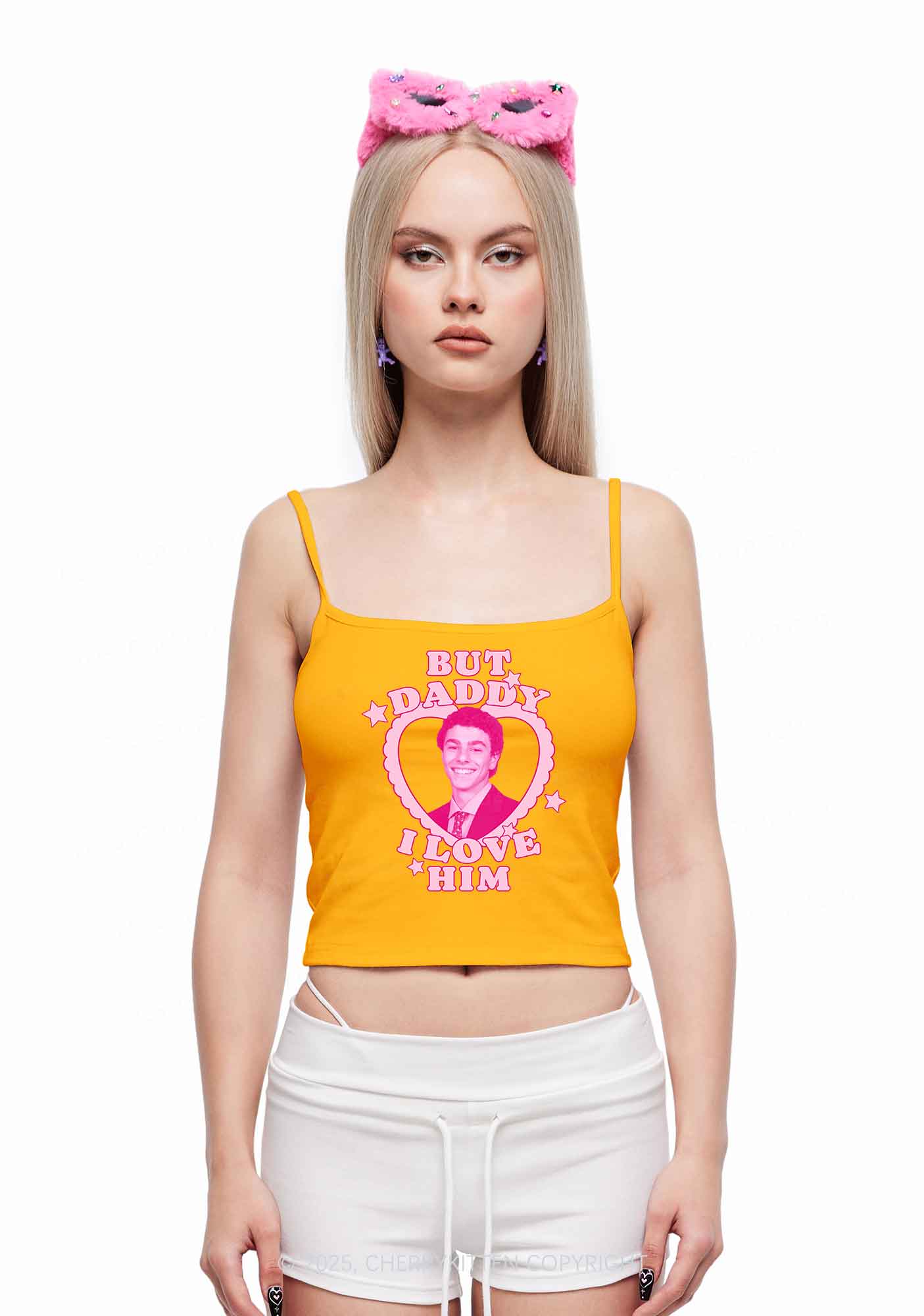 Daddy I Love Him Luigi Y2K Spaghetti Strap Cami Cherrykitten - Image 3