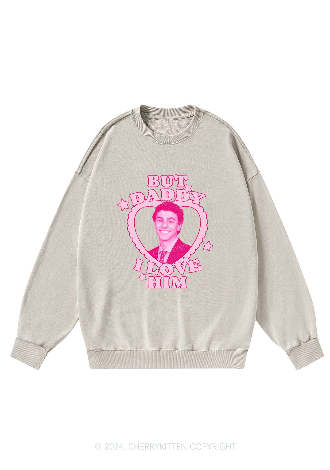 Daddy I Love Him Luigi Y2K Washed Sweatshirts Cherrykitten - Image 4