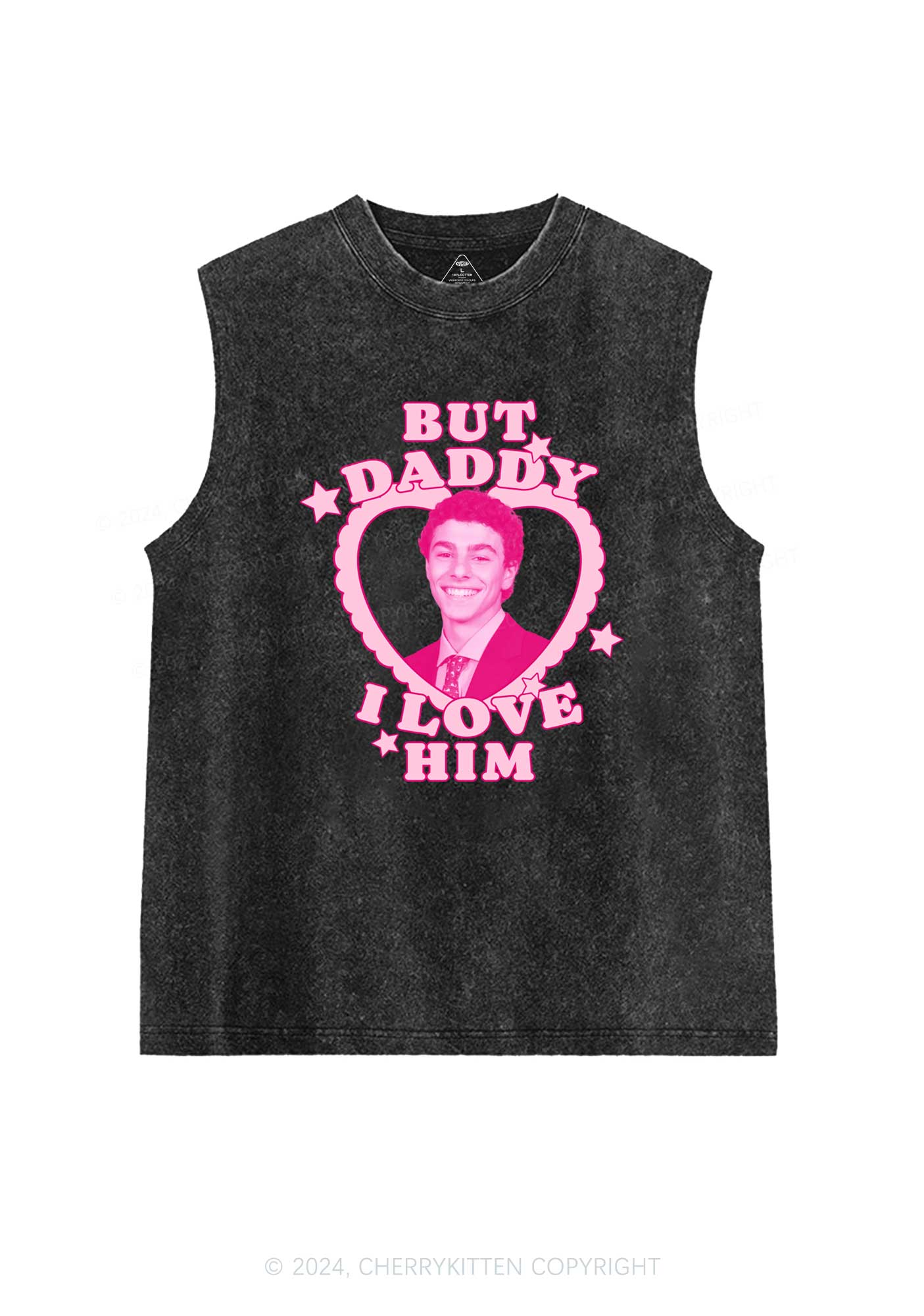 Daddy I Love Him Luigi Y2K Washed Tank Cherrykitten - Image 3