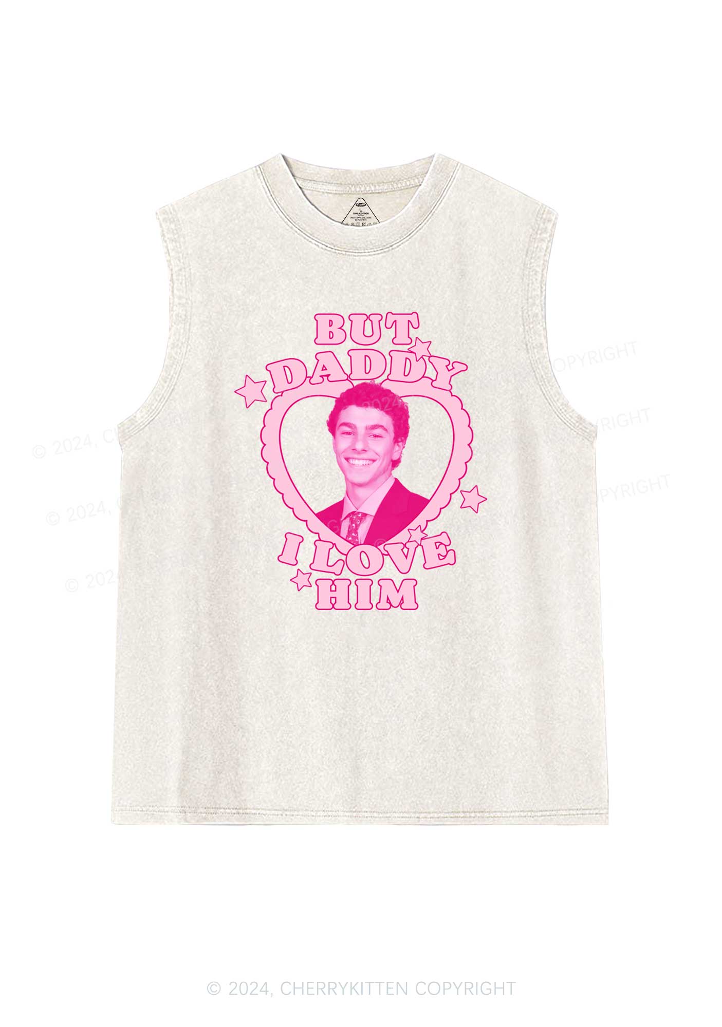 Daddy I Love Him Luigi Y2K Washed Tank Cherrykitten - Image 4