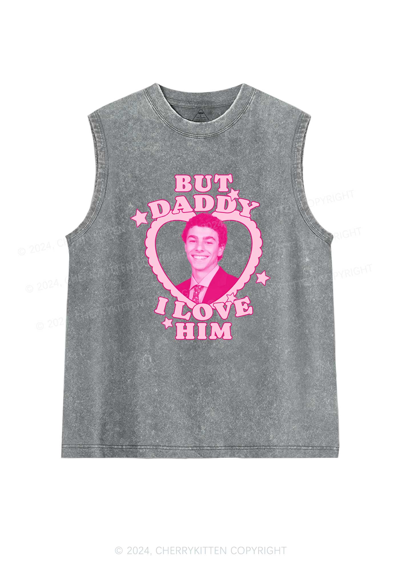 Daddy I Love Him Luigi Y2K Washed Tank Cherrykitten - Image 5
