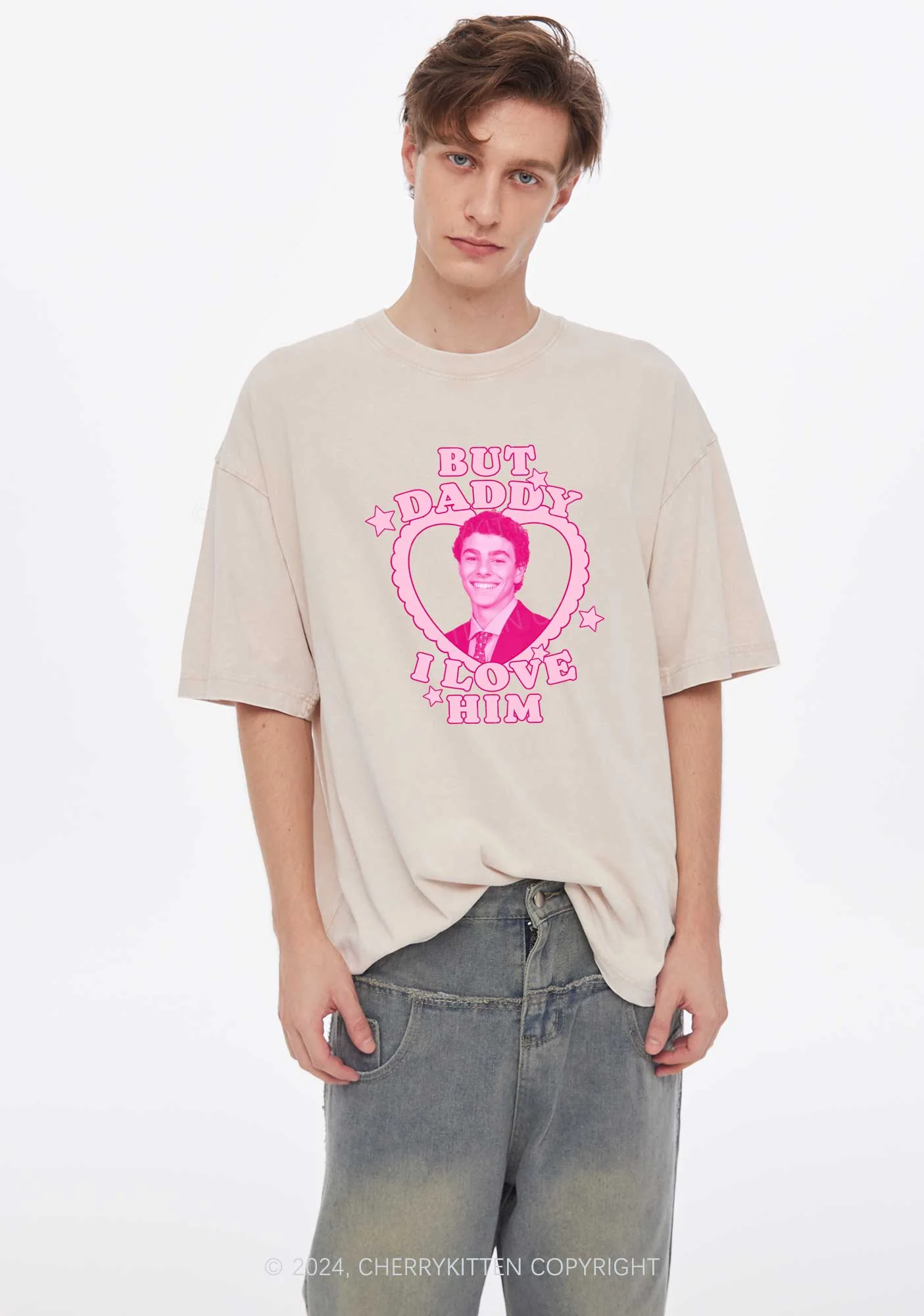 Daddy I Love Him Luigi Y2K Washed Tee Cherrykitten - Image 2