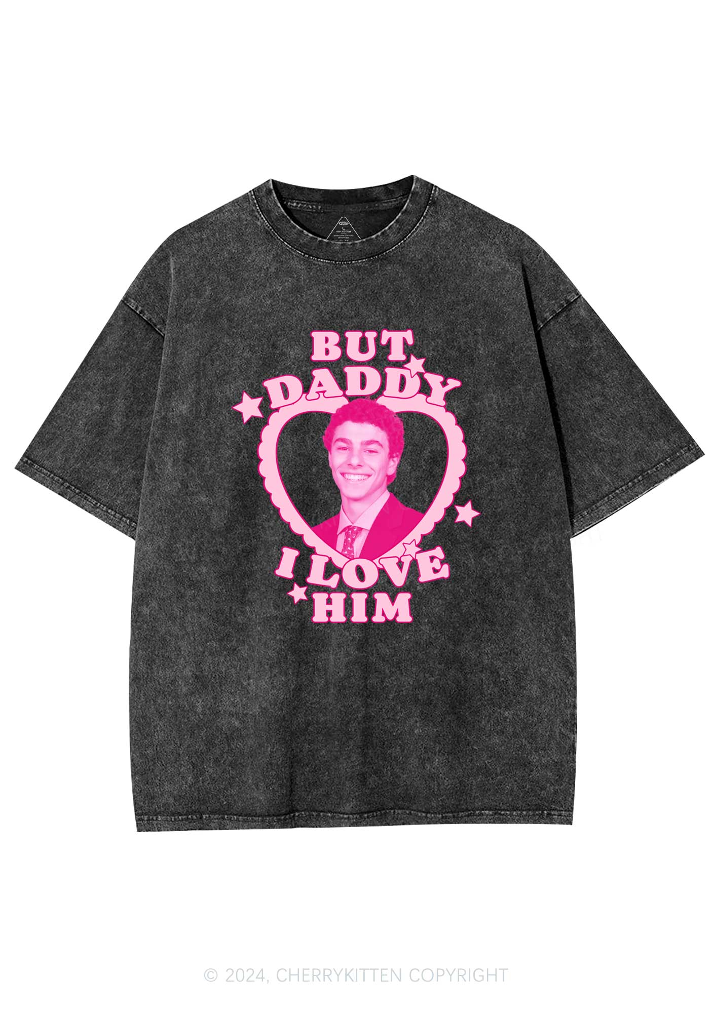 Daddy I Love Him Luigi Y2K Washed Tee Cherrykitten - Image 3