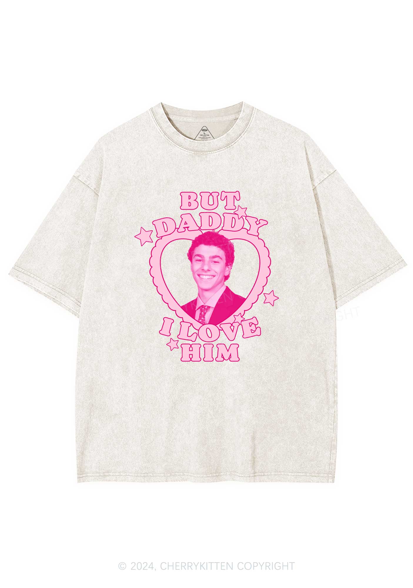 Daddy I Love Him Luigi Y2K Washed Tee Cherrykitten - Image 4