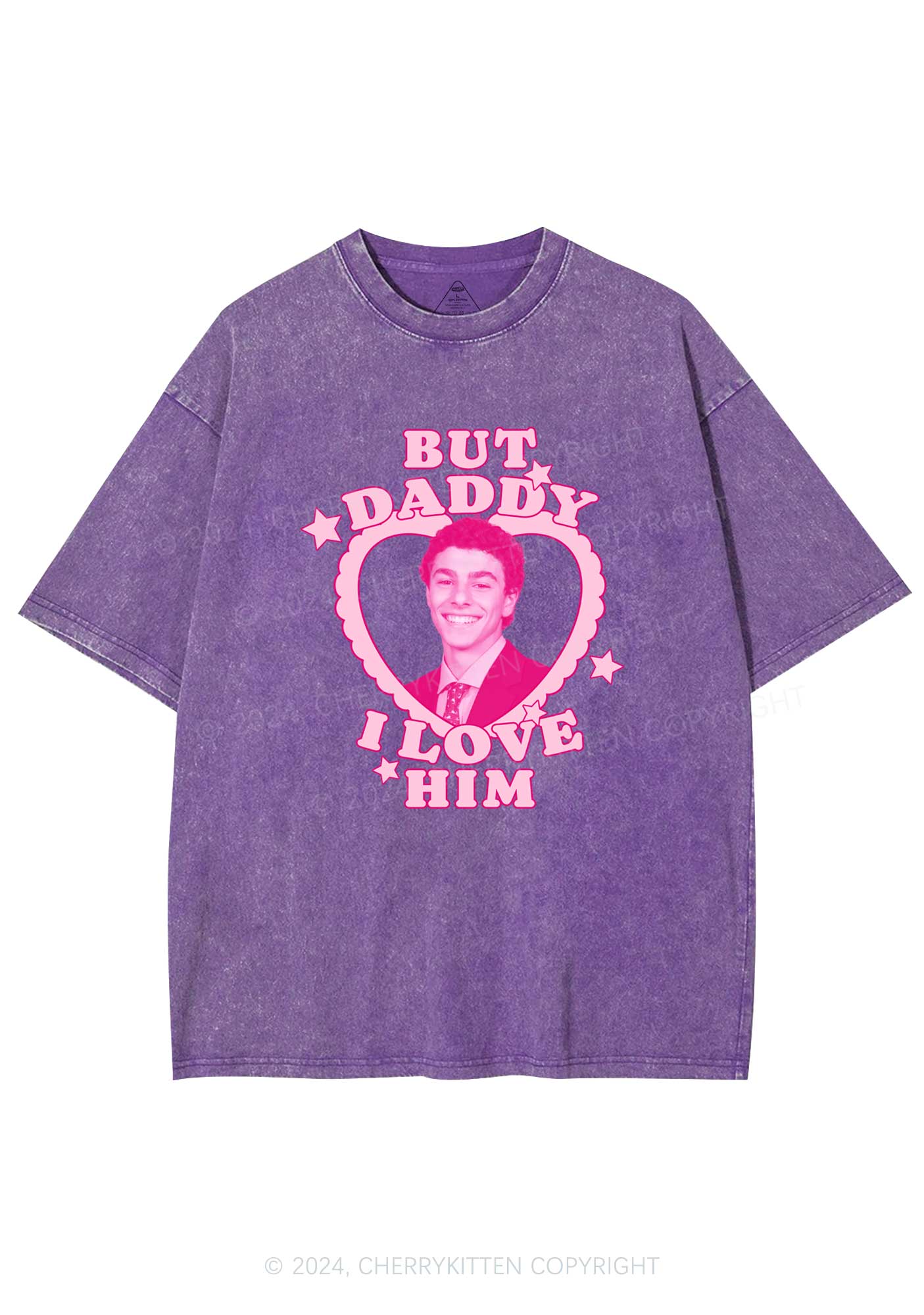 Daddy I Love Him Luigi Y2K Washed Tee Cherrykitten - Image 5