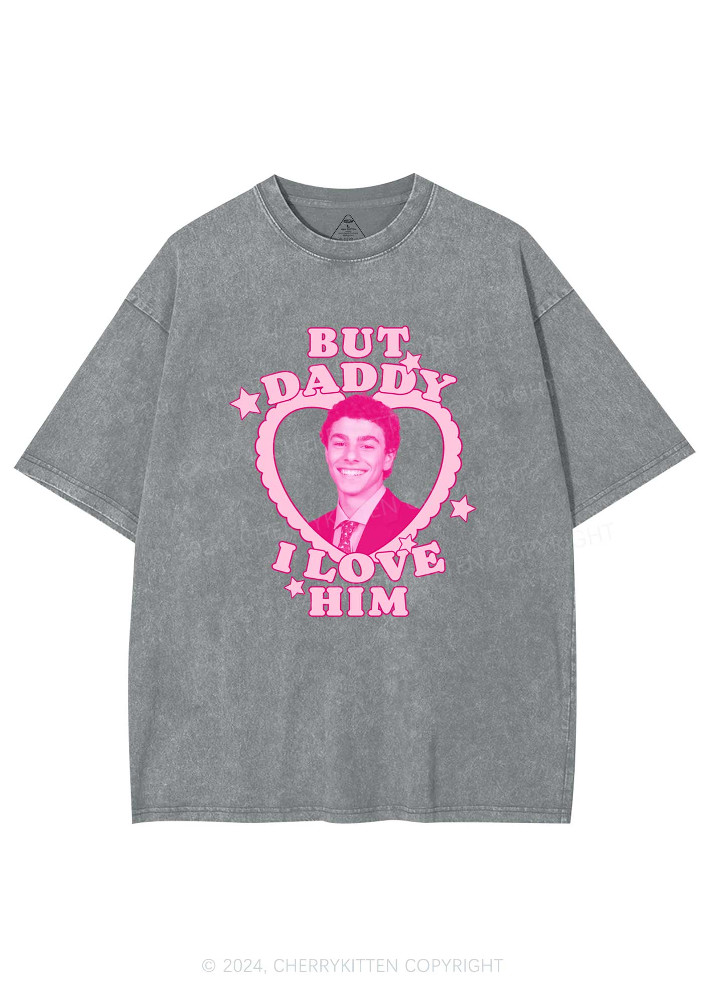 Daddy I Love Him Luigi Y2K Washed Tee Cherrykitten - Image 6