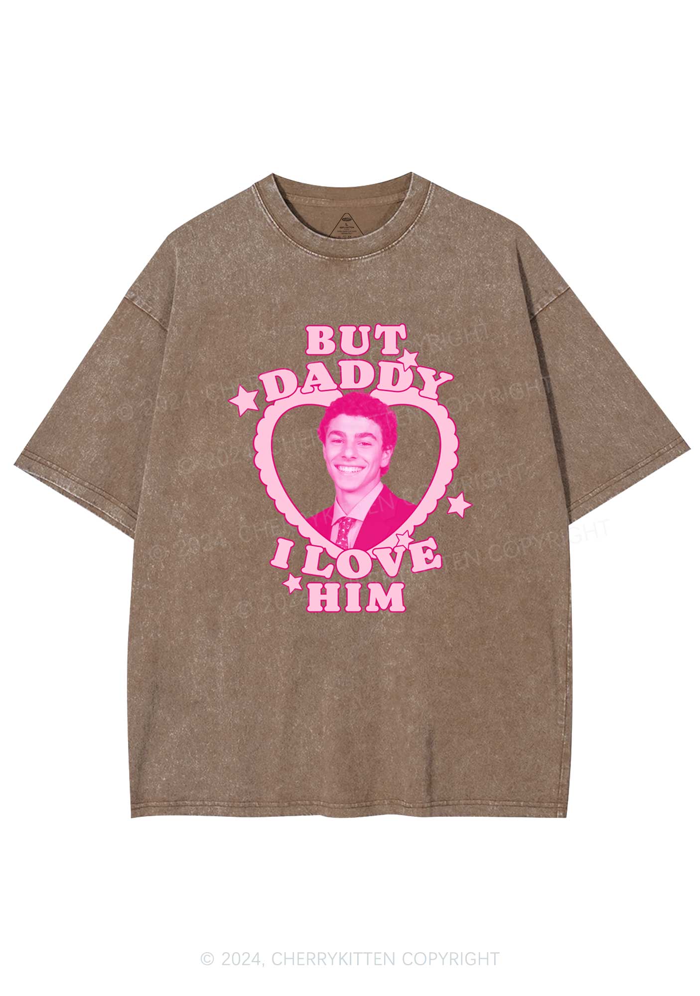 Daddy I Love Him Luigi Y2K Washed Tee Cherrykitten - Image 7