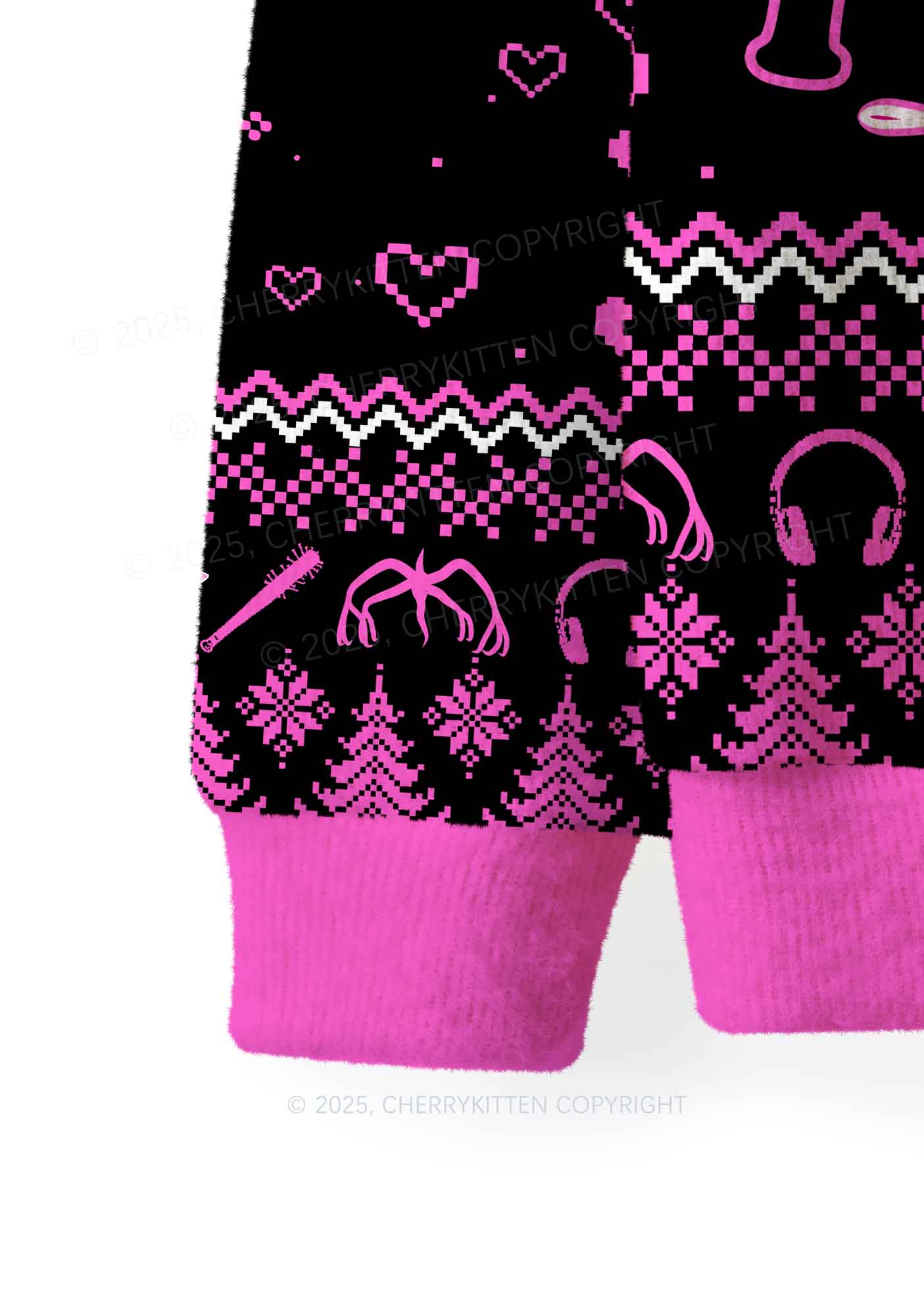 Daddy I Love Him Y2K Christmas Knit Sweatshirt Cherrykitten - Image 4