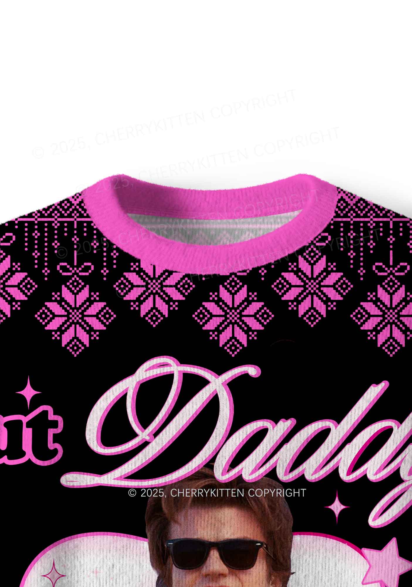 Daddy I Love Him Y2K Christmas Knit Sweatshirt Cherrykitten - Image 5