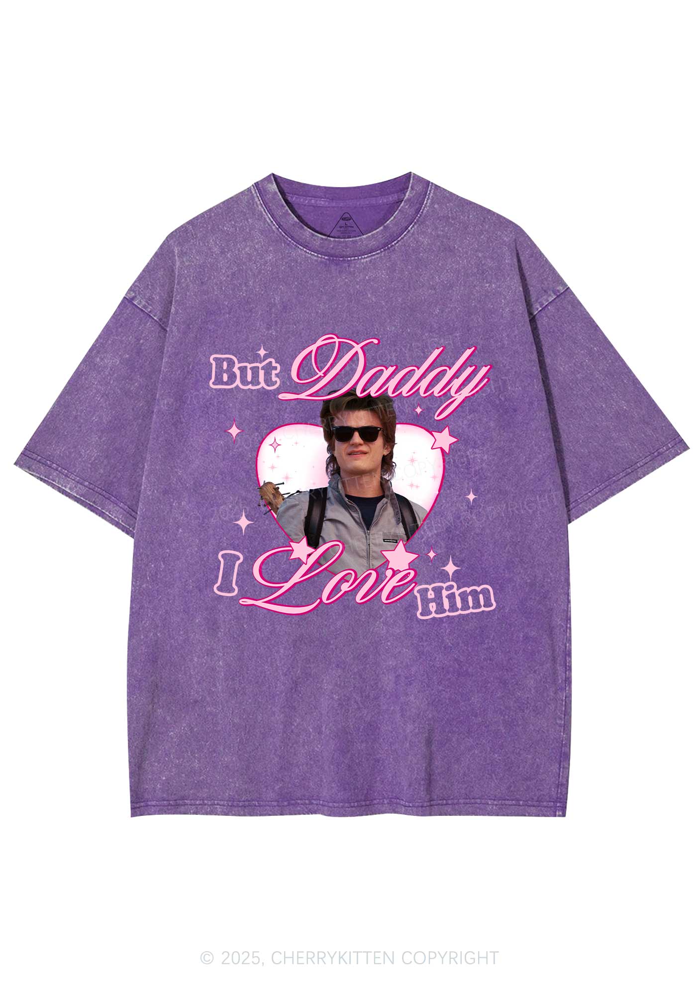 Daddy I Love Him Y2K Shirts Washed Tee Cherrykitten - Image 5