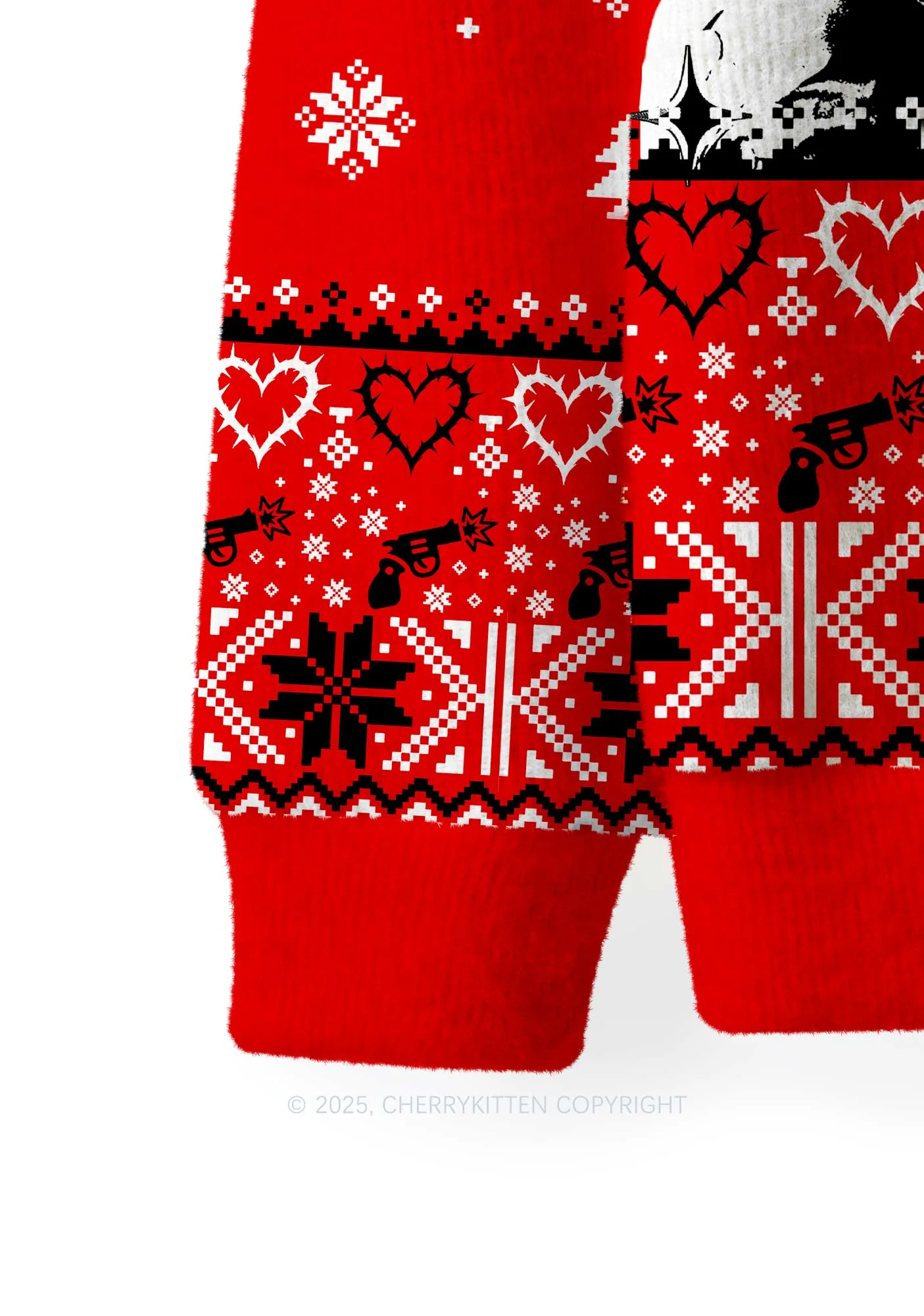 Daddy I Love Luigi Y2K Christmas Knit Sweatshirt Cherrykitten - Image 4