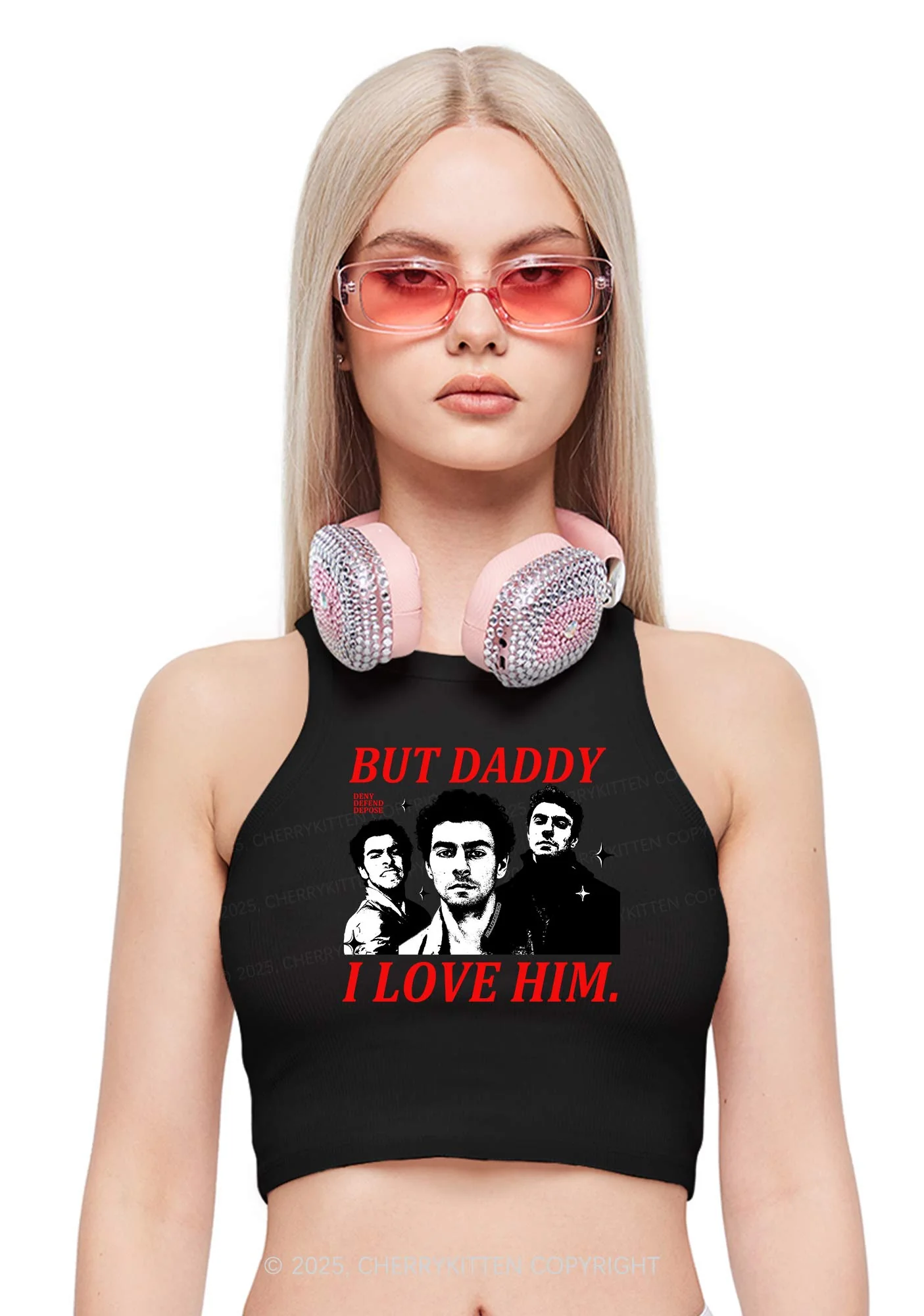 Daddy I Love Luigi Y2K Crop Tank Top Cherrykitten - Image 2